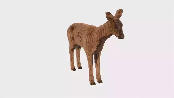 Deer Voxel Style Low-poly 3D model