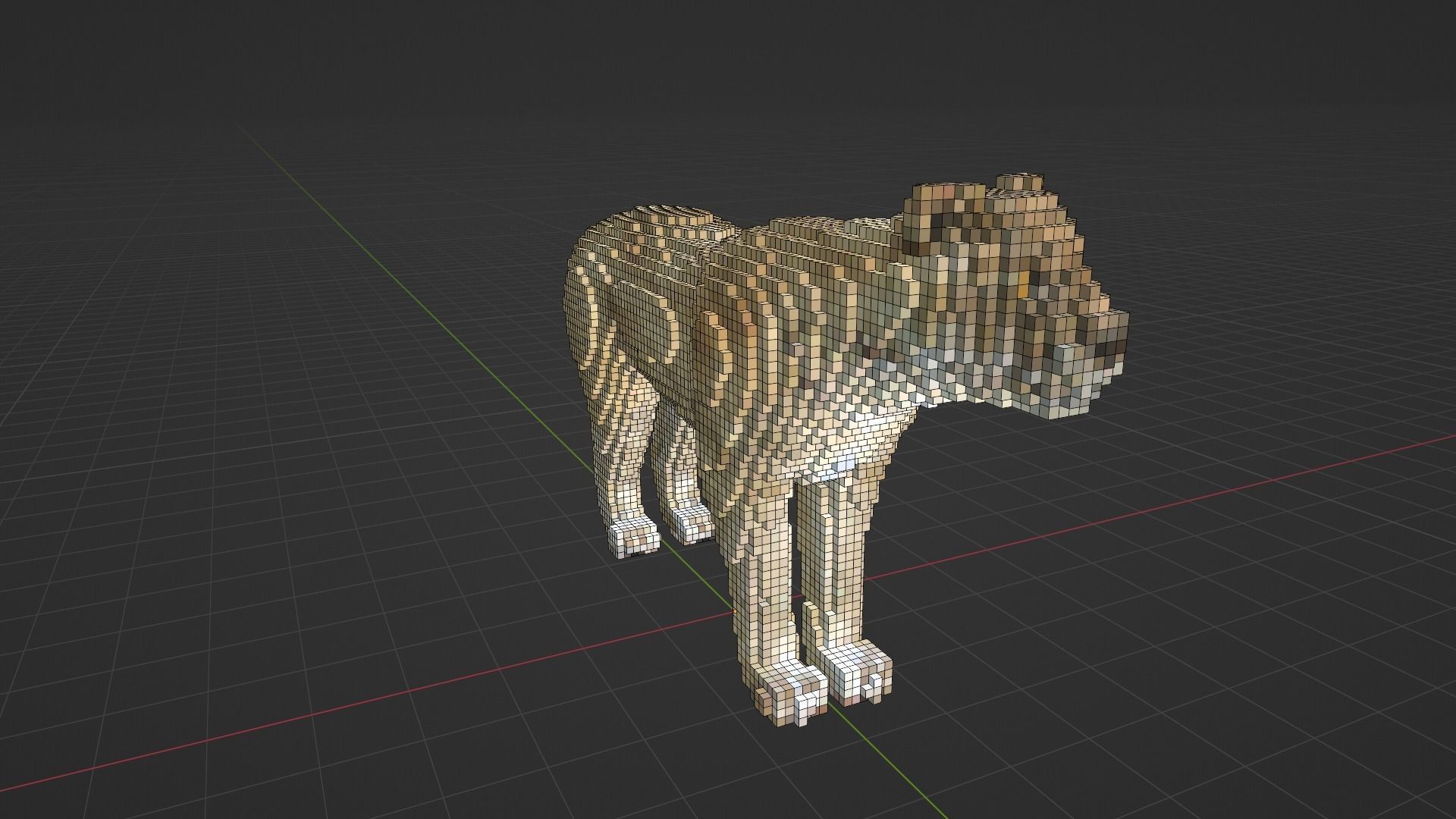 Lion Voxel Style Low-poly 3D model_13