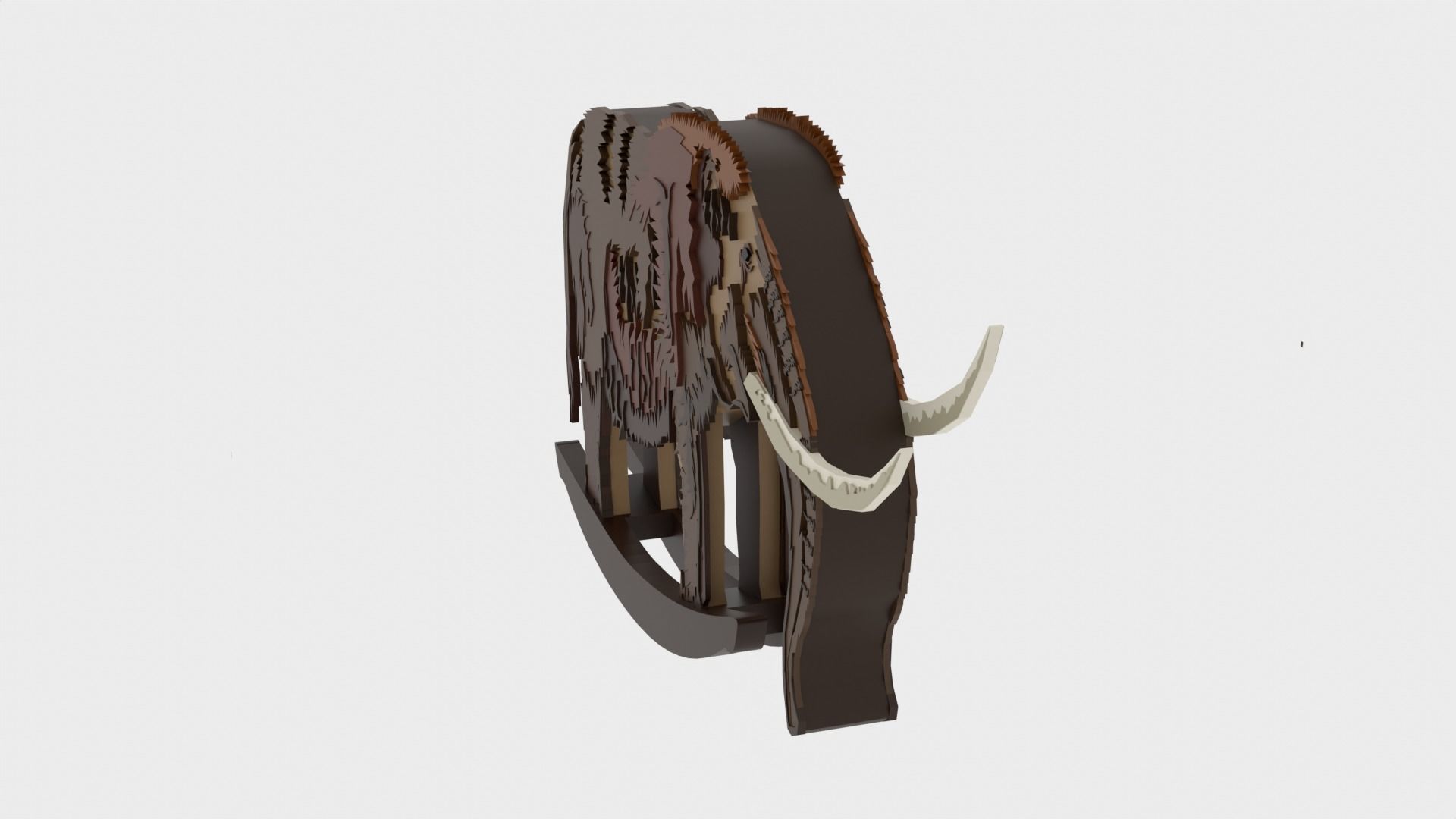 Rocking Elephant Low-poly 3D model_4