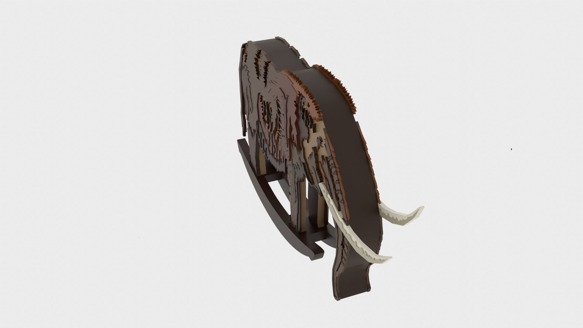 Rocking Elephant Low-poly 3D model_12