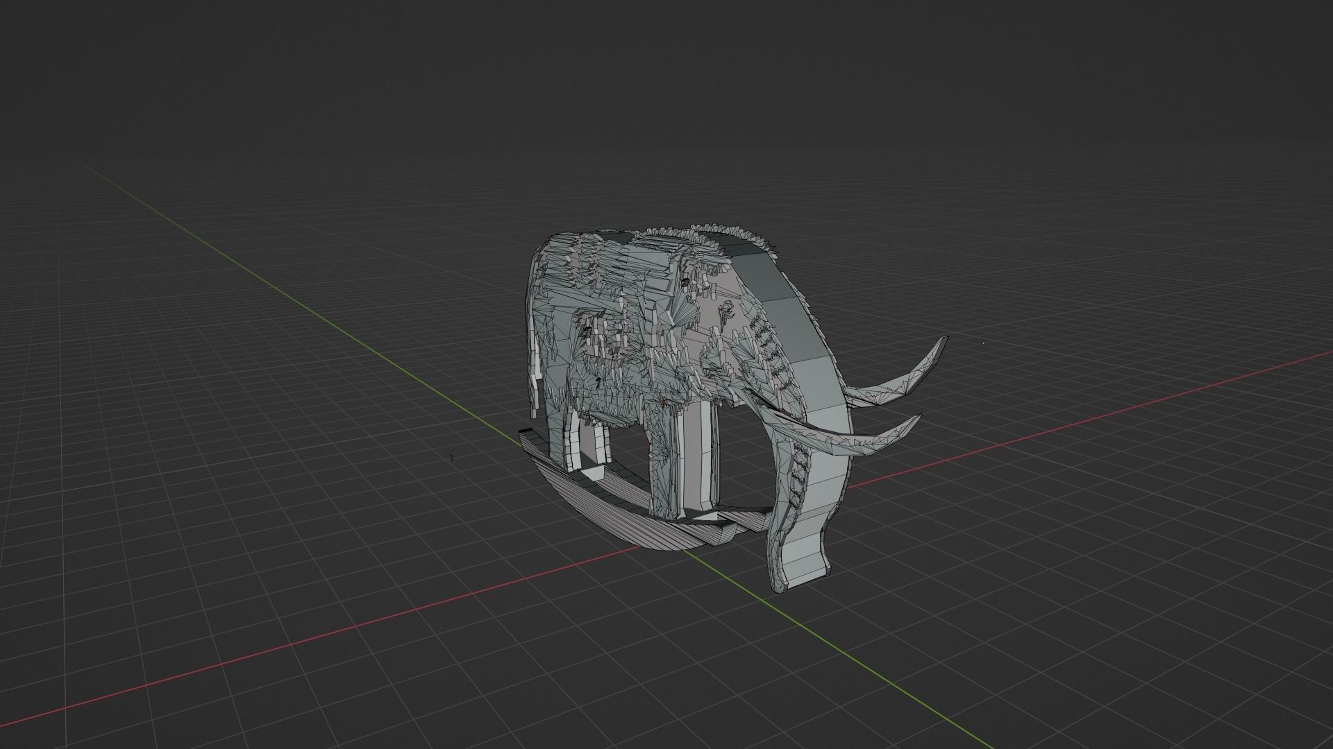 Rocking Elephant Low-poly 3D model_14
