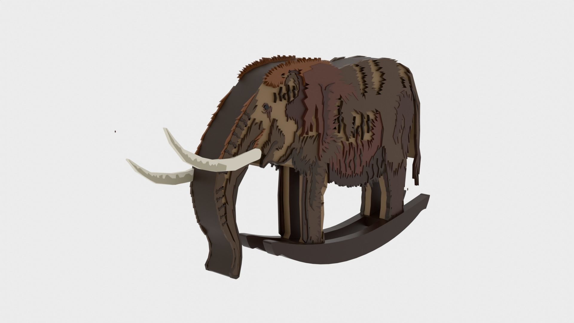 Rocking Elephant Low-poly 3D model_9