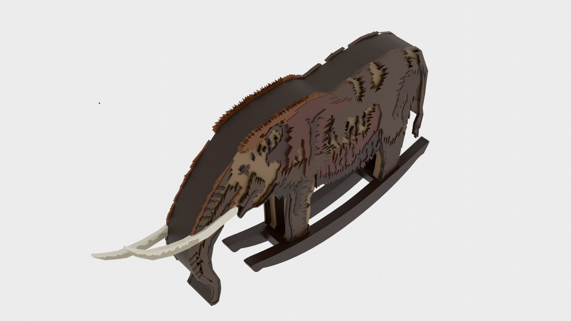 Rocking Elephant Low-poly 3D model_5