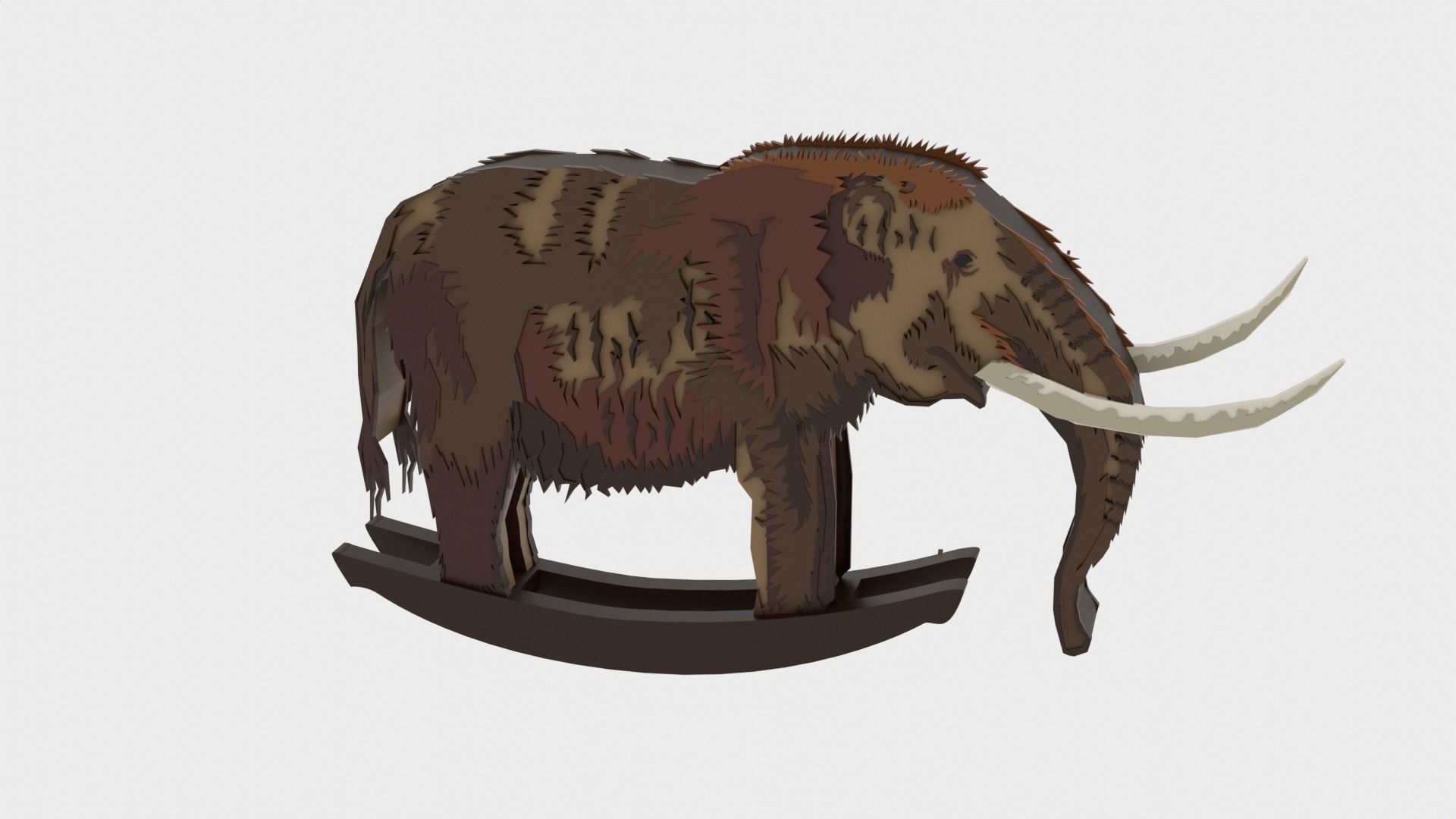 Rocking Elephant Low-poly 3D model_3
