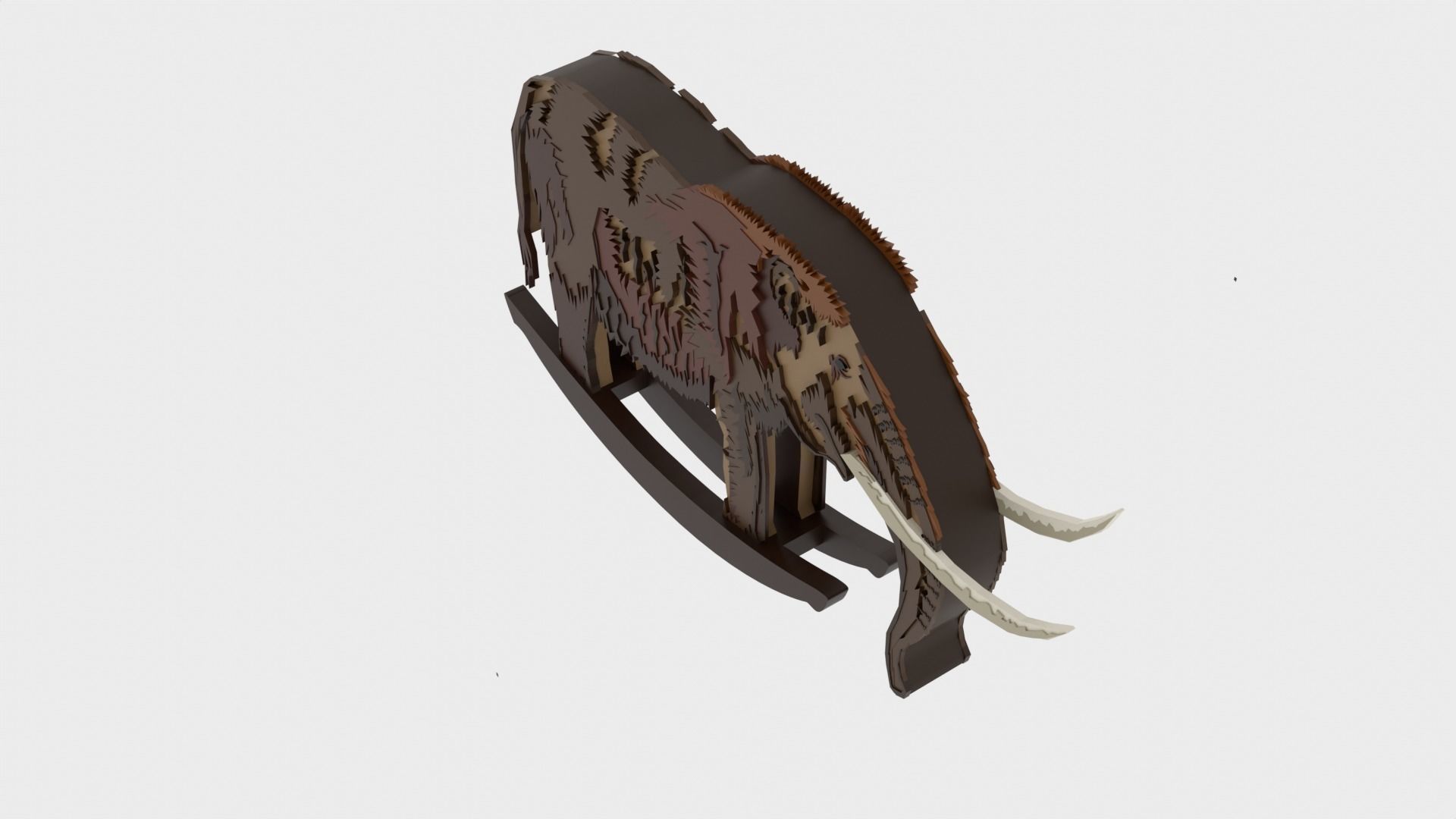 Rocking Elephant Low-poly 3D model_7