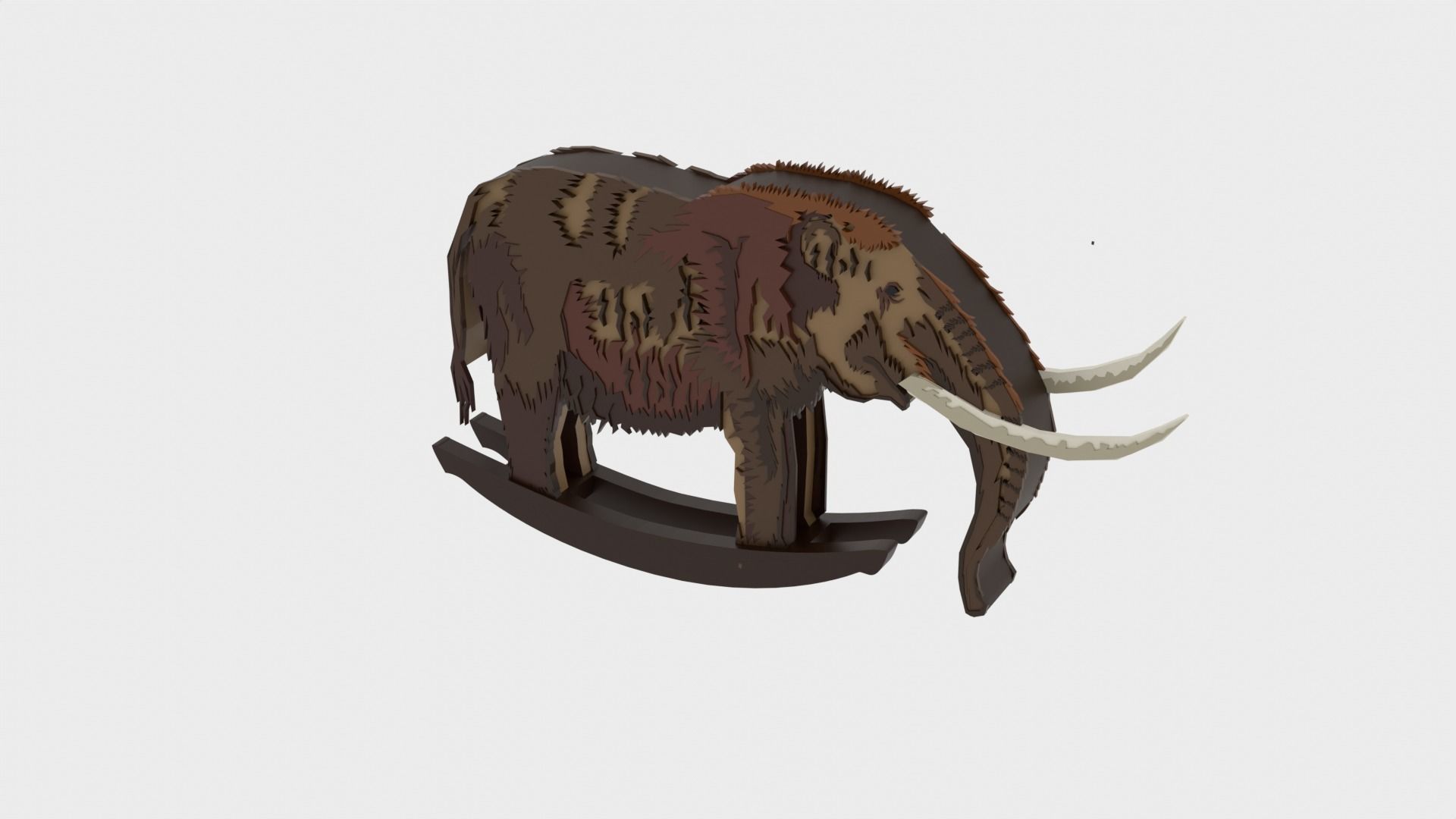Rocking Elephant Low-poly 3D model_10