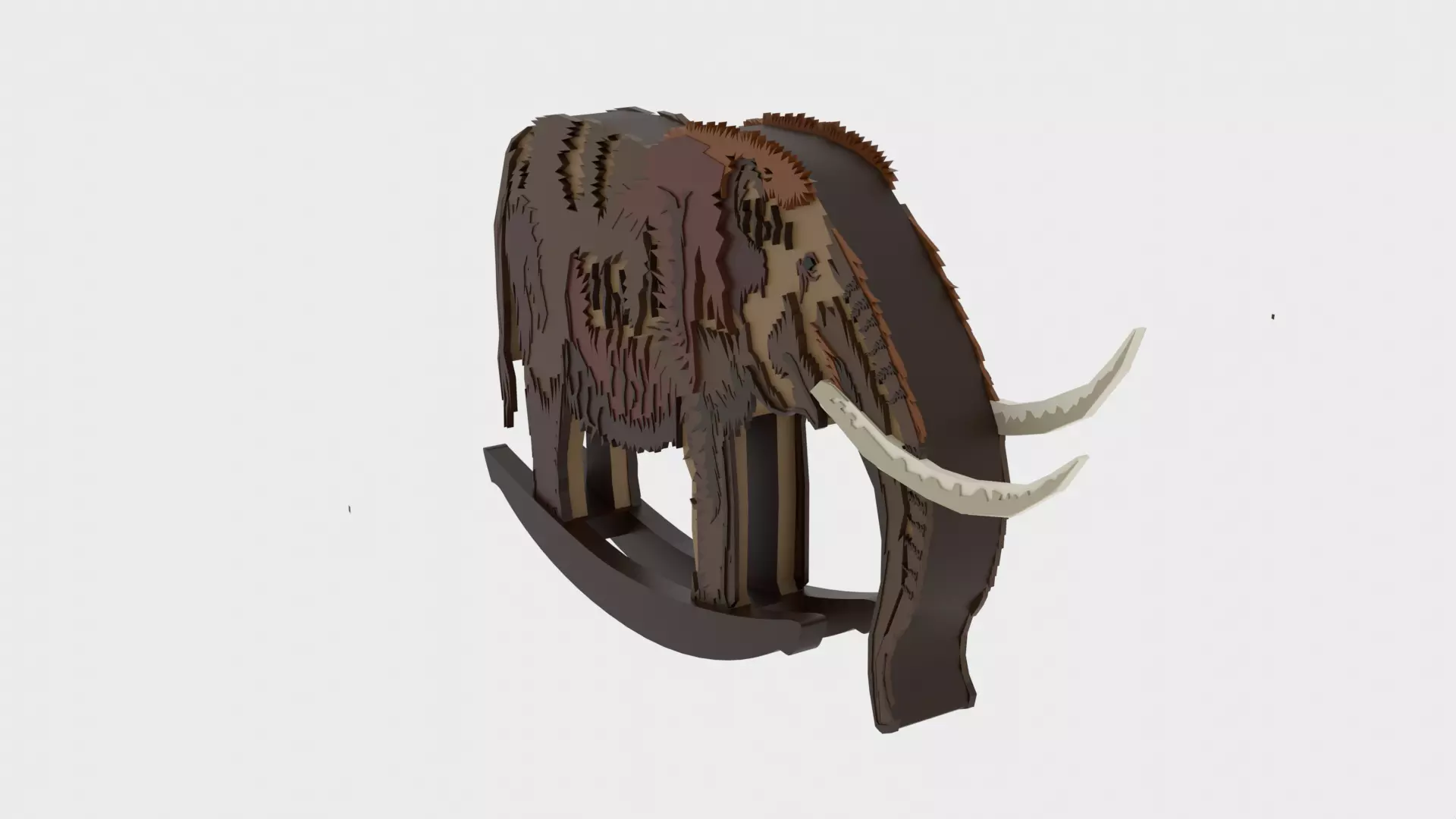 Rocking Elephant Low-poly 3D model_0