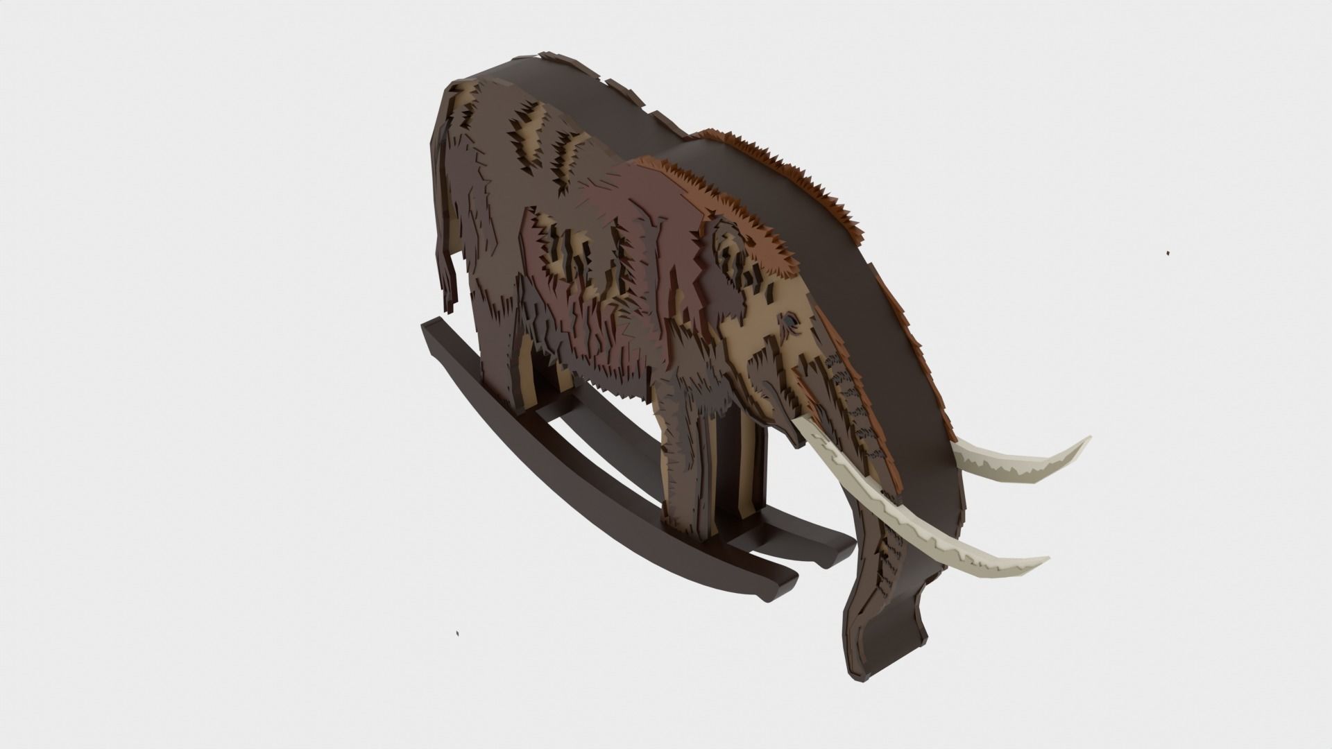 Rocking Elephant Low-poly 3D model_6