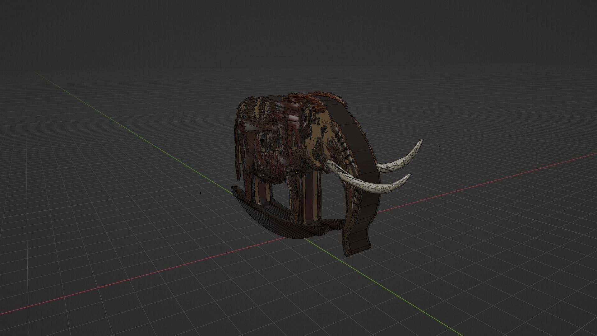 Rocking Elephant Low-poly 3D model_13