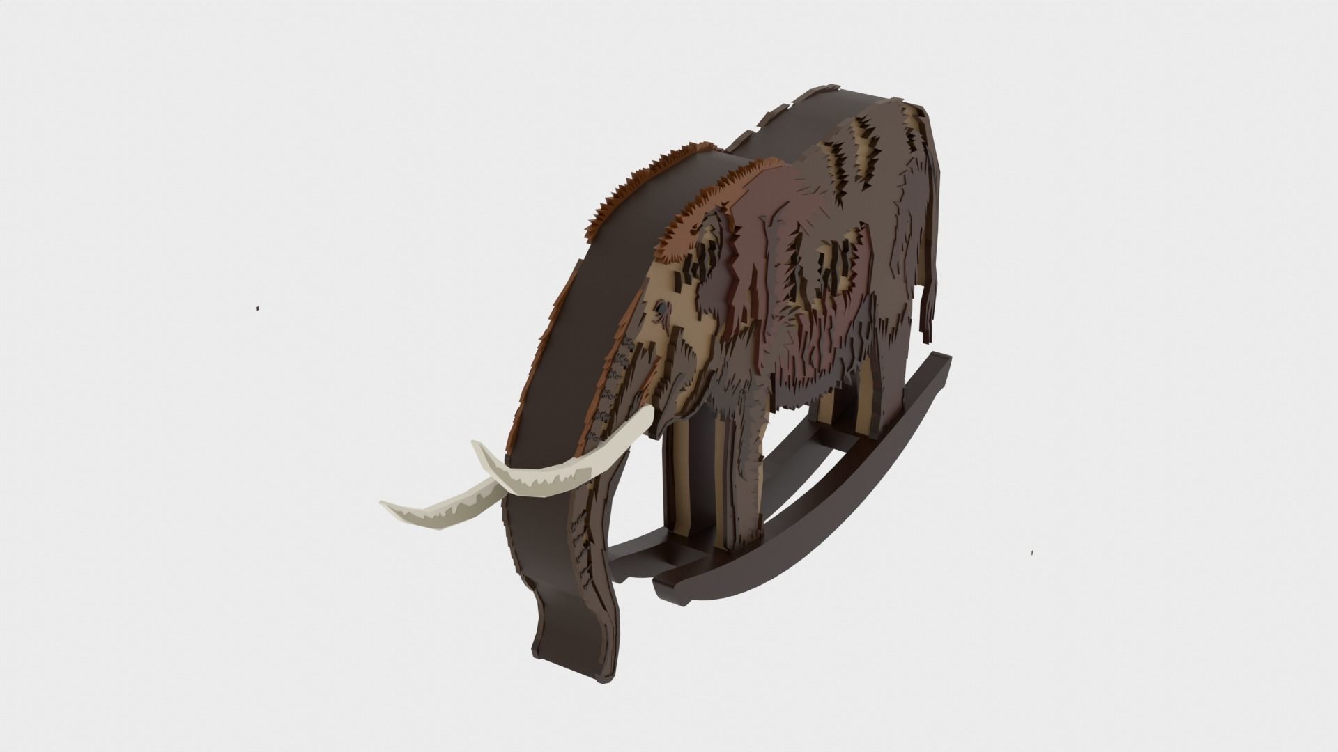 Rocking Elephant Low-poly 3D model_11