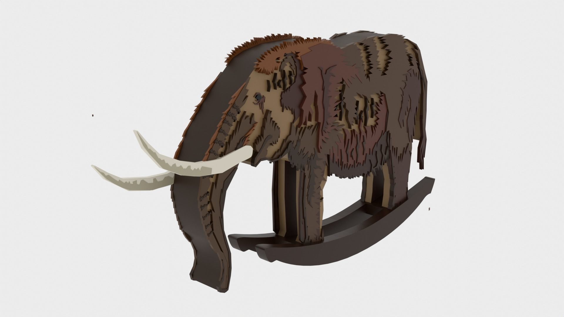 Rocking Elephant Low-poly 3D model_1