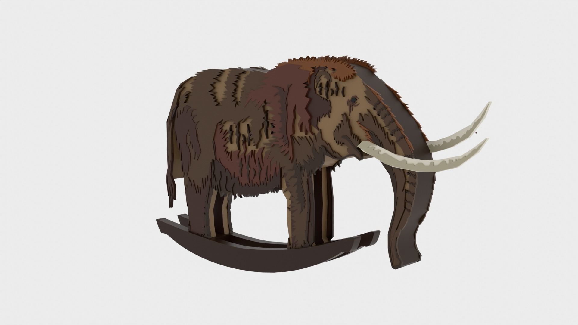 Rocking Elephant Low-poly 3D model_8