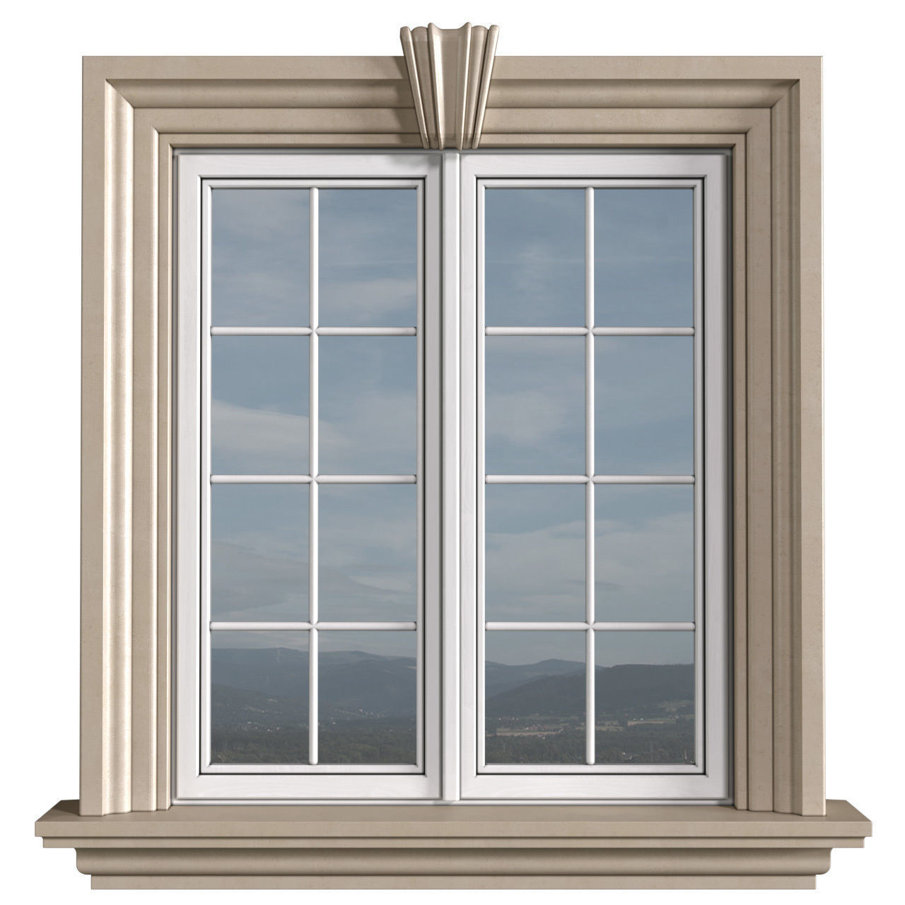 Classical frame Window 3D model_1