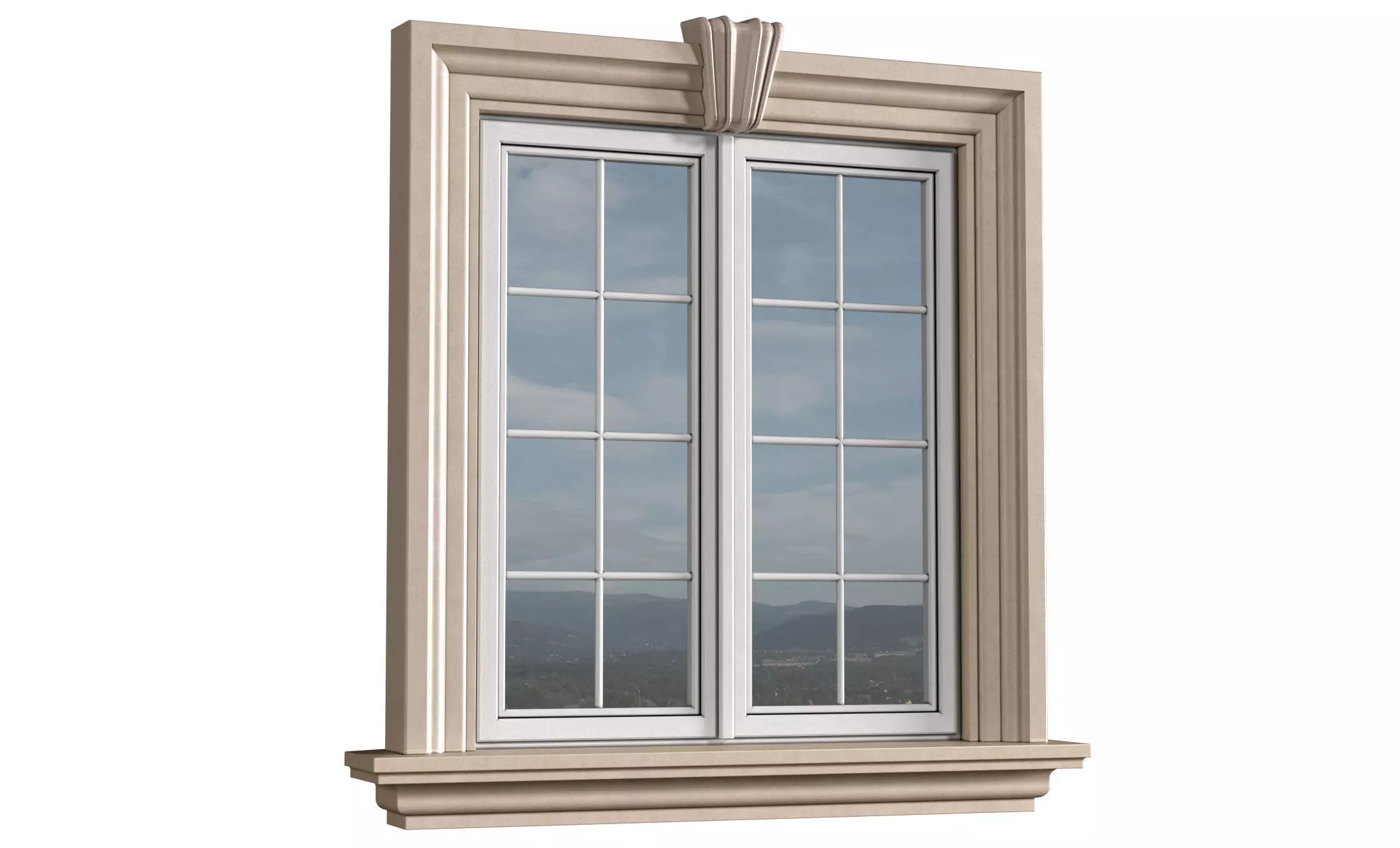 Classical frame Window 3D model_0