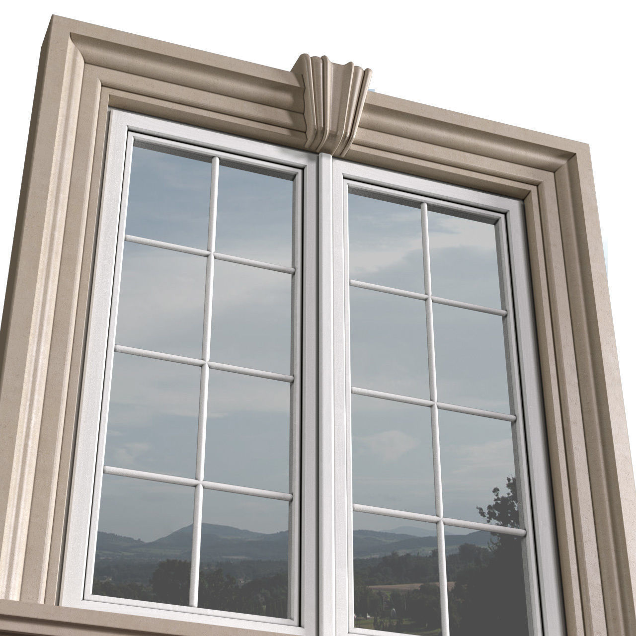 Classical frame Window 3D model_2