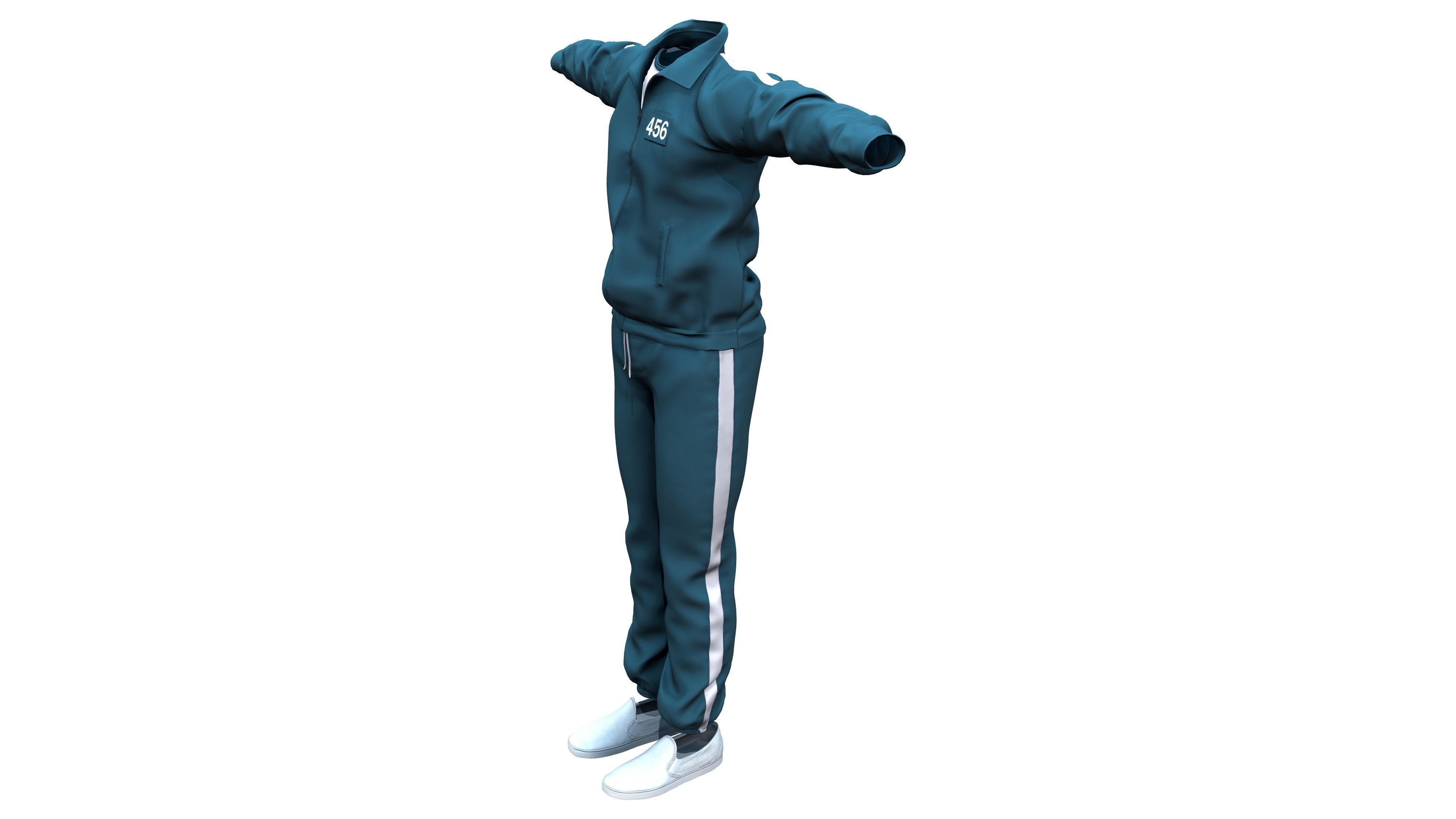 Squid Game Male Player Uniform Low-poly 3D model_2
