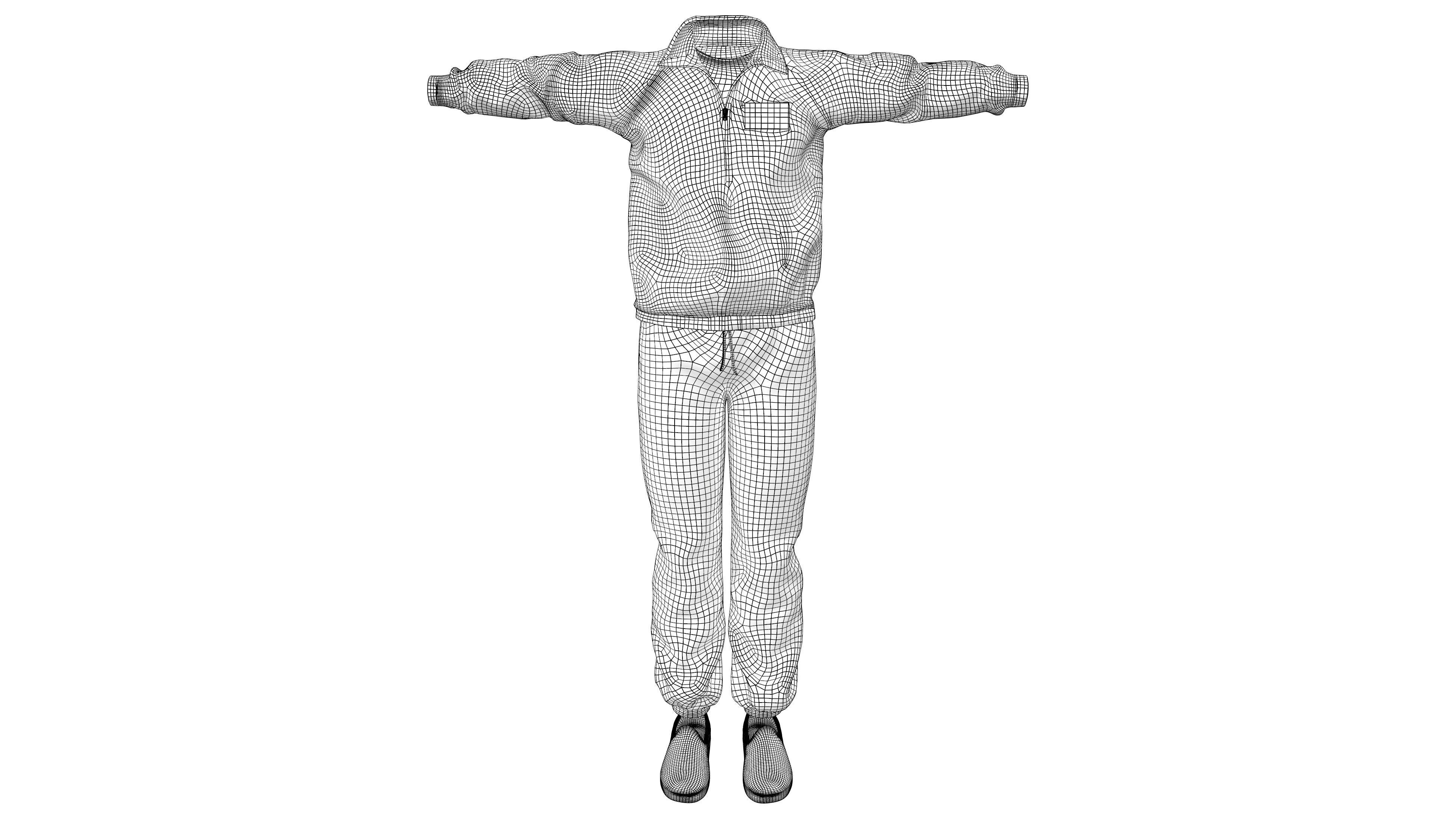 Squid Game Male Player Uniform Low-poly 3D model_6