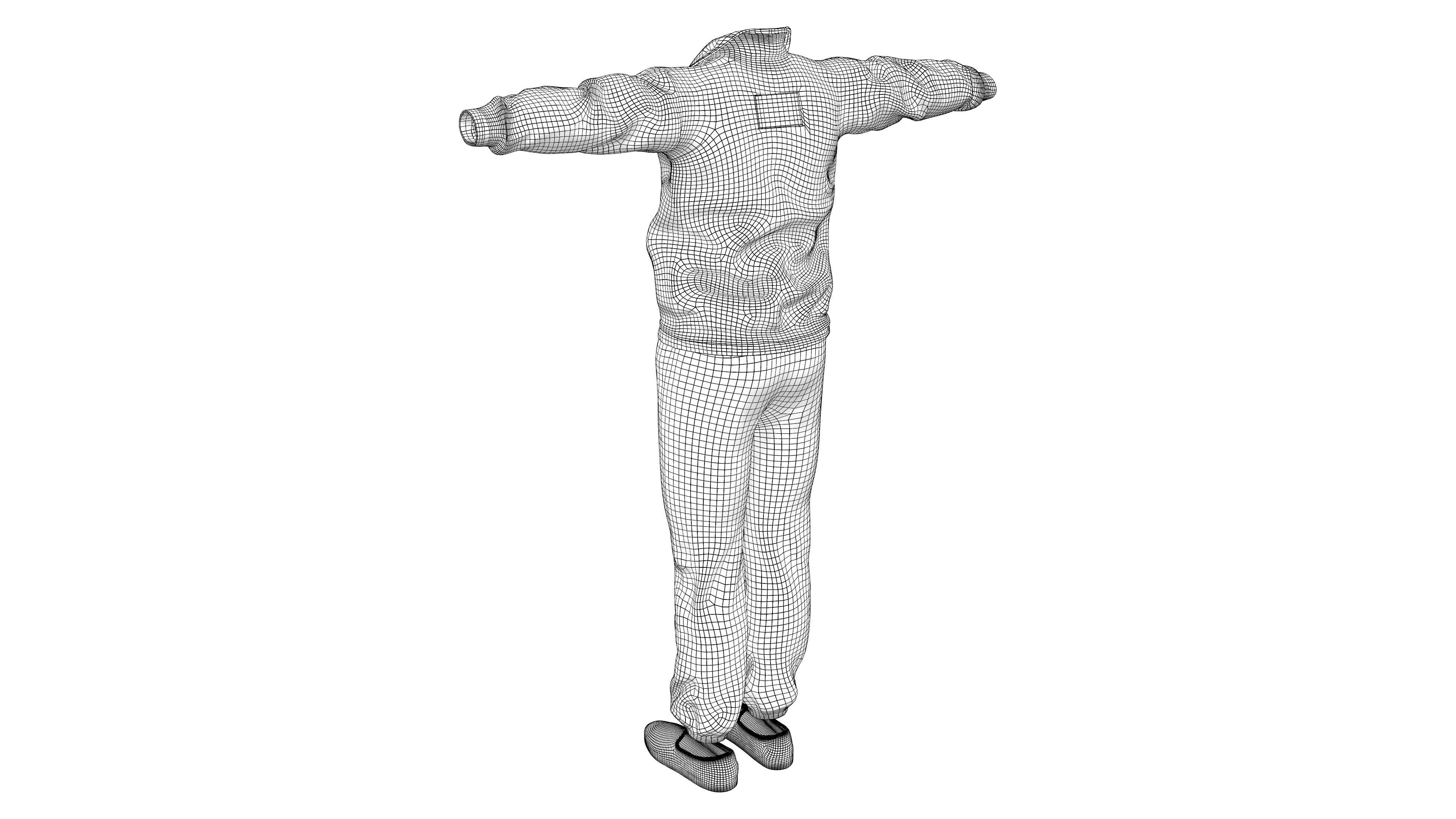 Squid Game Male Player Uniform Low-poly 3D model_7