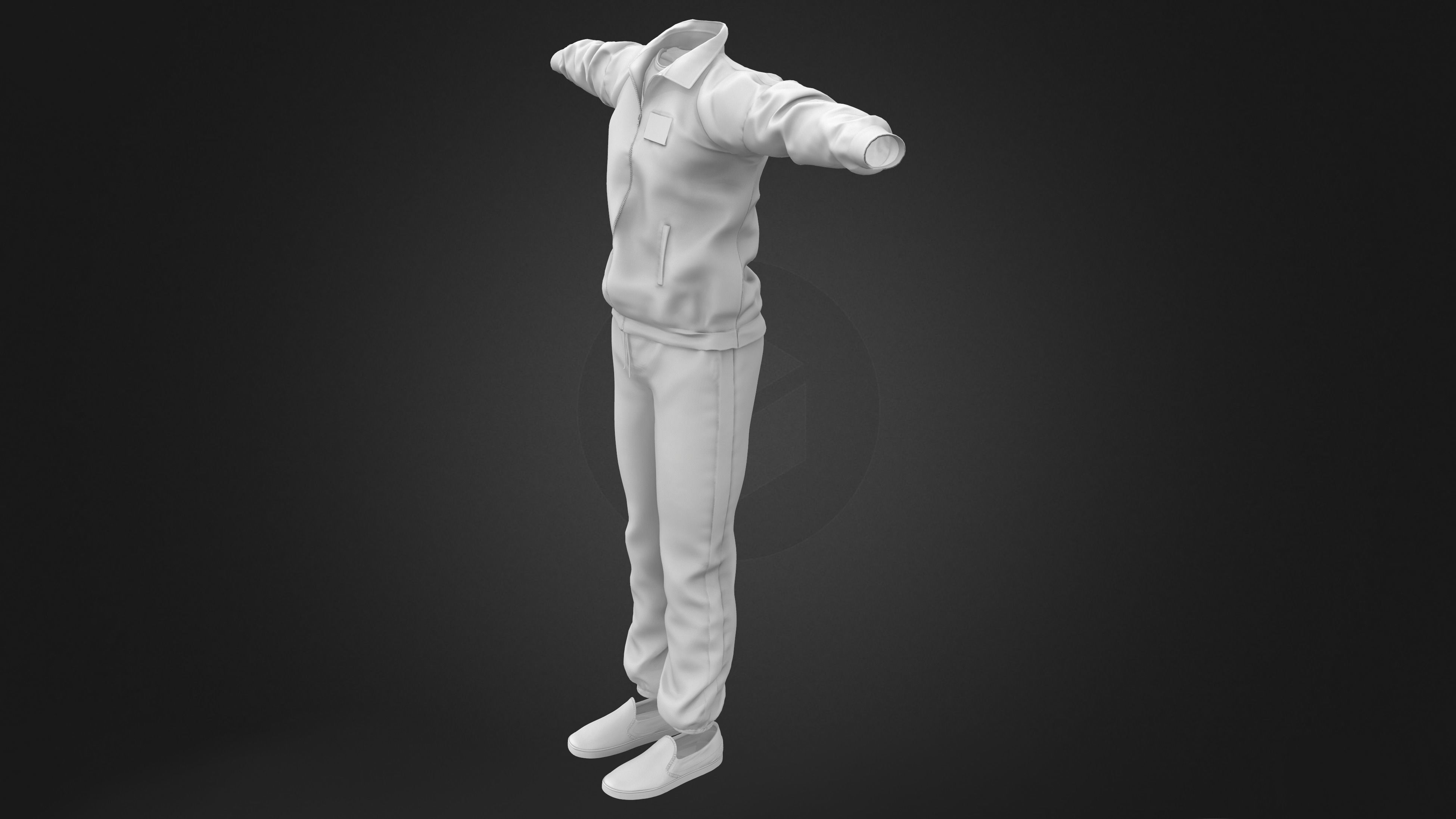 Squid Game Male Player Uniform Low-poly 3D model_8