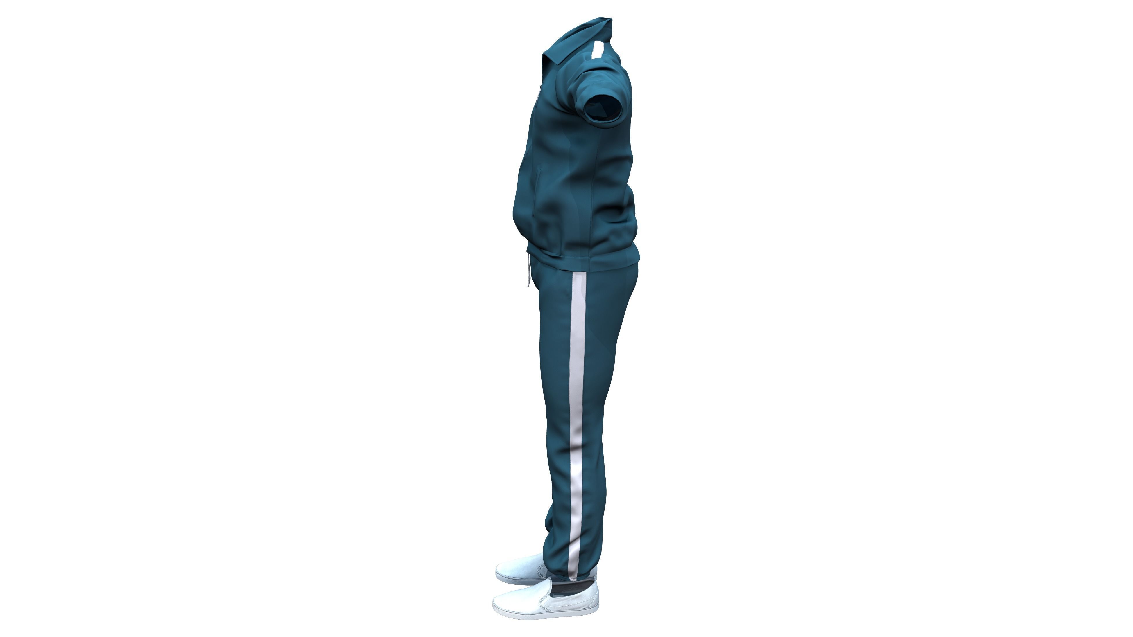 Squid Game Male Player Uniform Low-poly 3D model_3