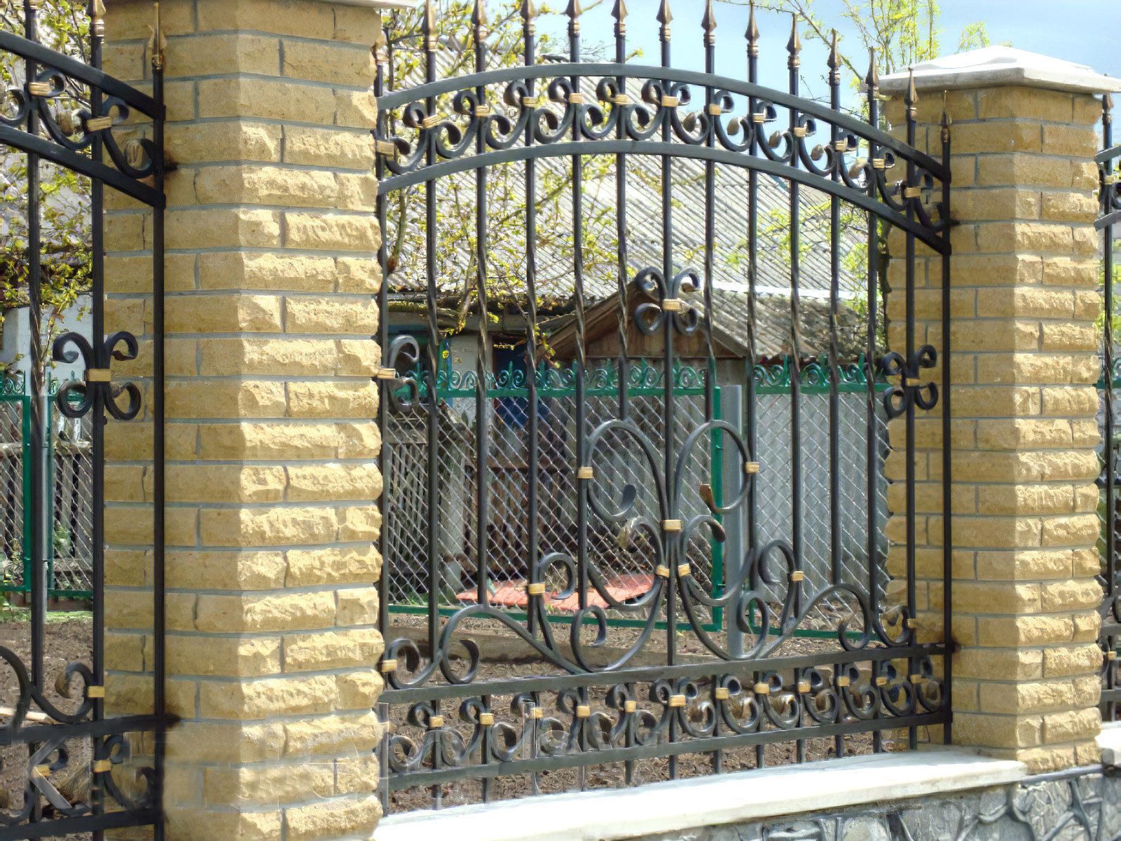 Fence Entrance Driveway Iron Classic Gate 3D model_6