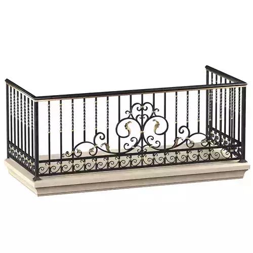 Classic Balcony Forged Fence 3D model