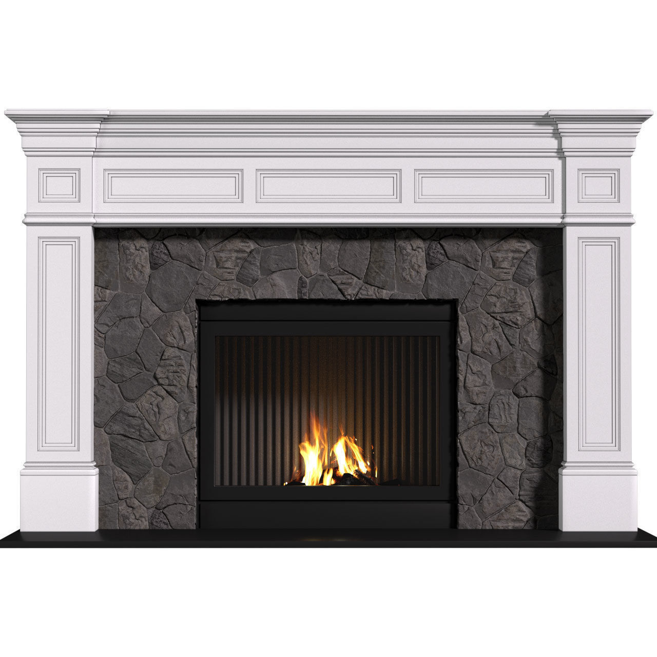 Modern Fireplace in classic style 3D model_1