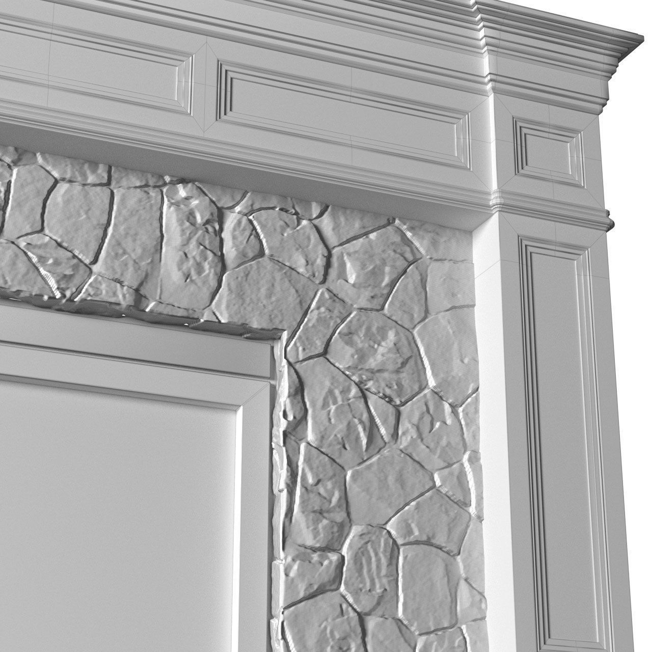 Modern Fireplace in classic style 3D model_3