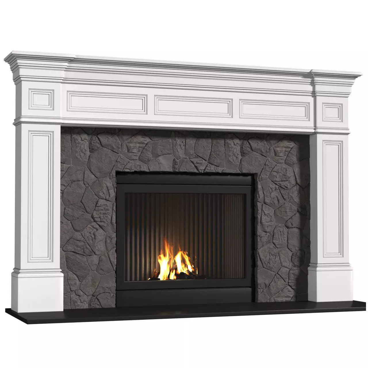 Modern Fireplace in classic style 3D model_0