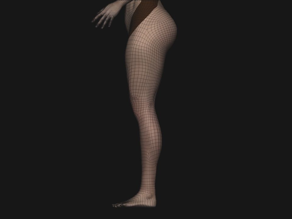 Female base mesh  Low-poly 3D model_16