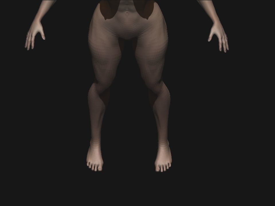 Female base mesh  Low-poly 3D model_13