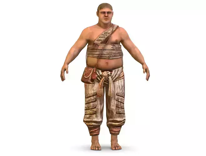 Low Poly model Man Farmer Character Low-poly 3D model