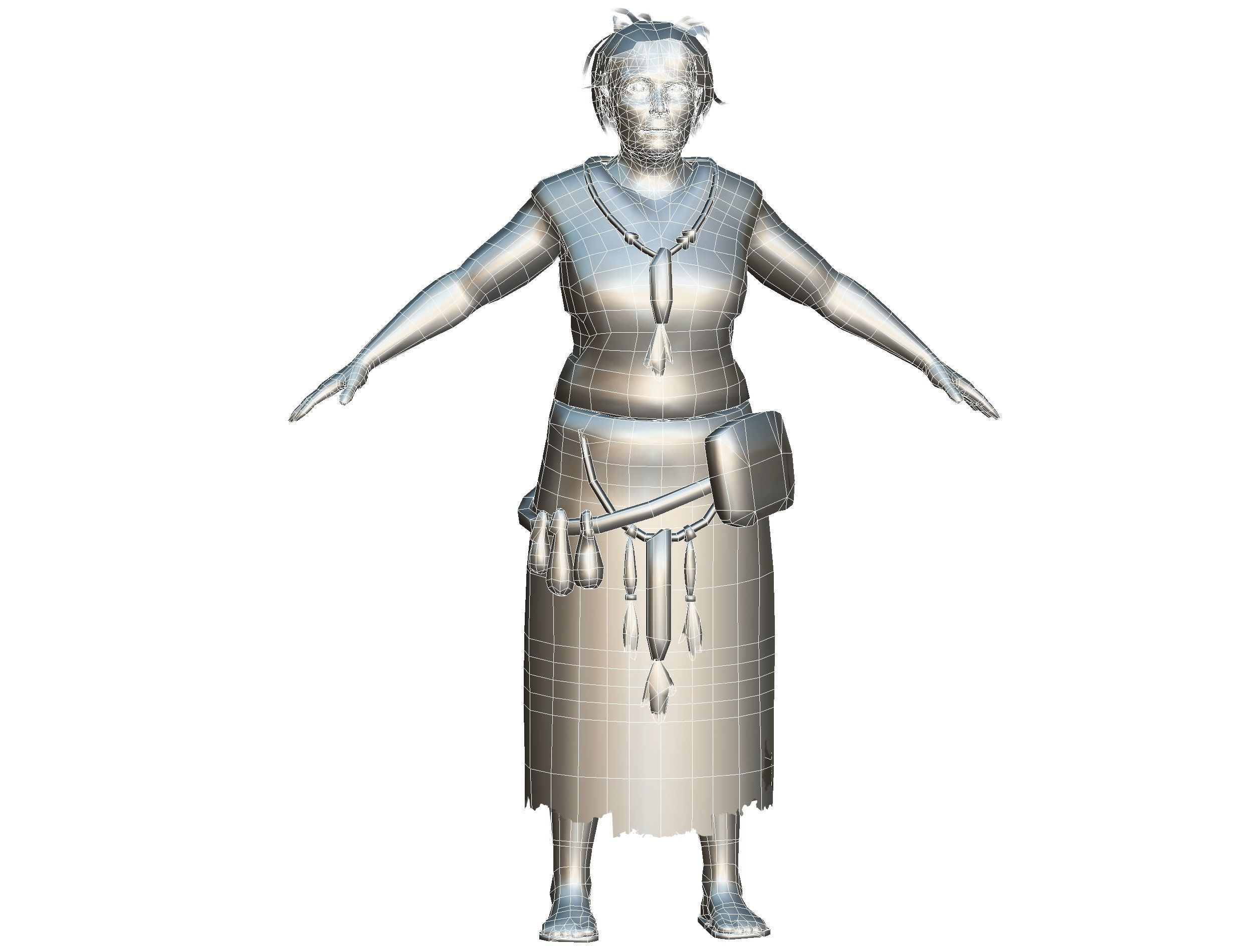 Low Poly model OldWoman Farmer Character Low-poly 3D model_20