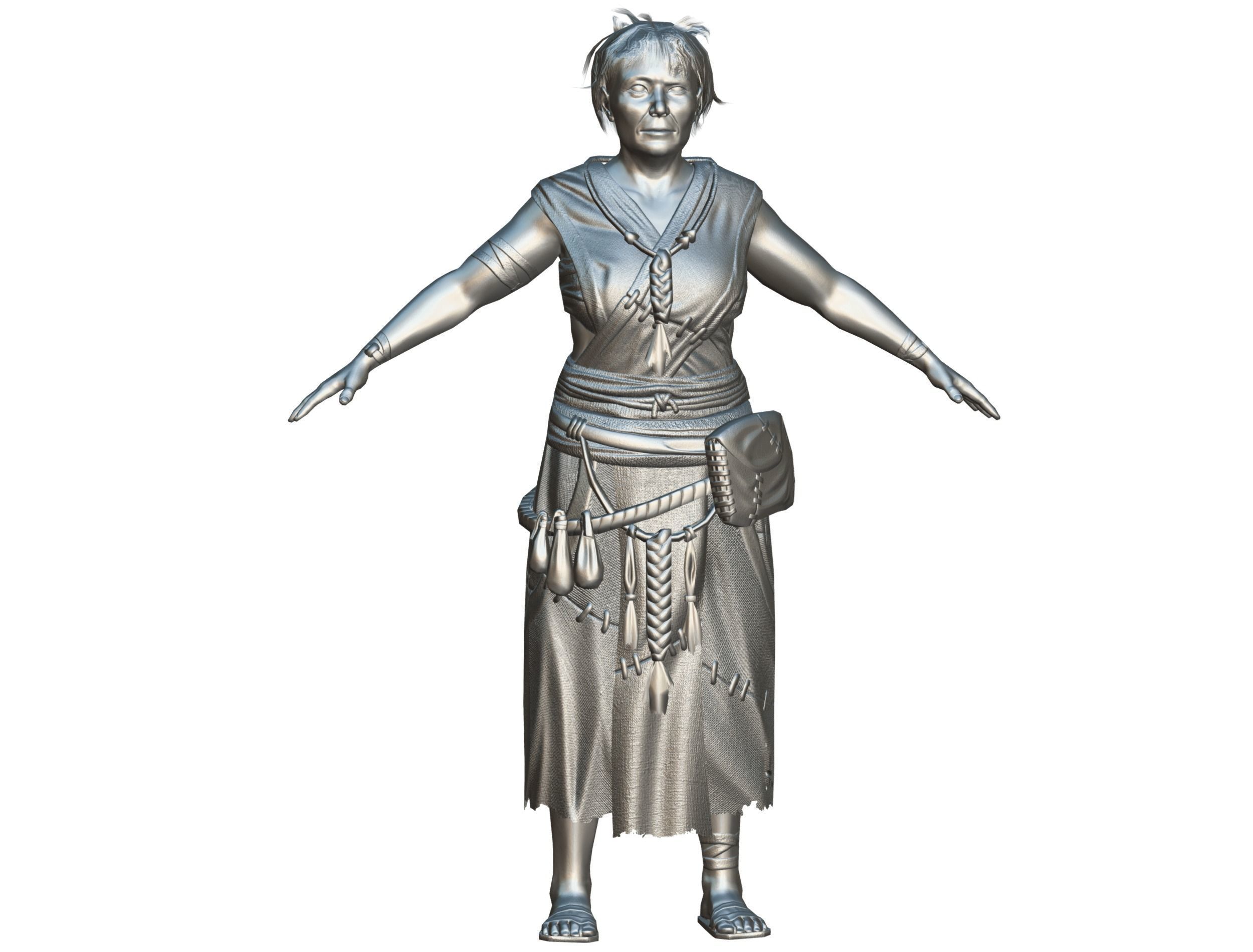 Low Poly model OldWoman Farmer Character Low-poly 3D model_21