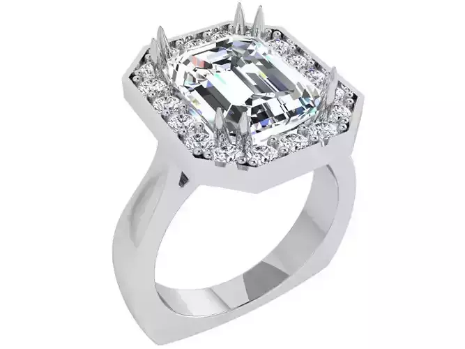 Square diamond ring 3527 3D print model