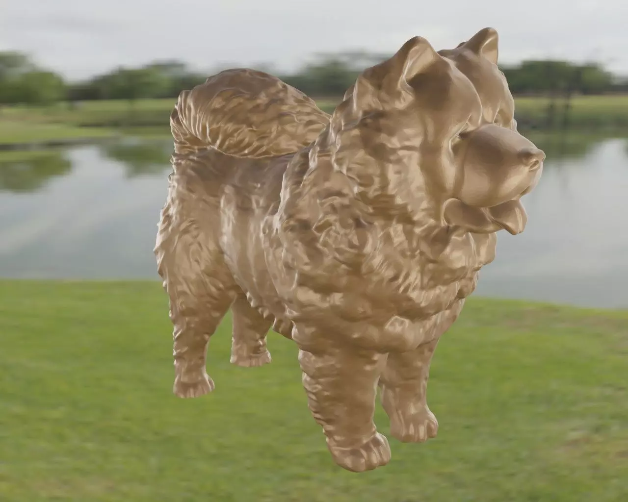 Chow Chow samoyed statue 3D print model