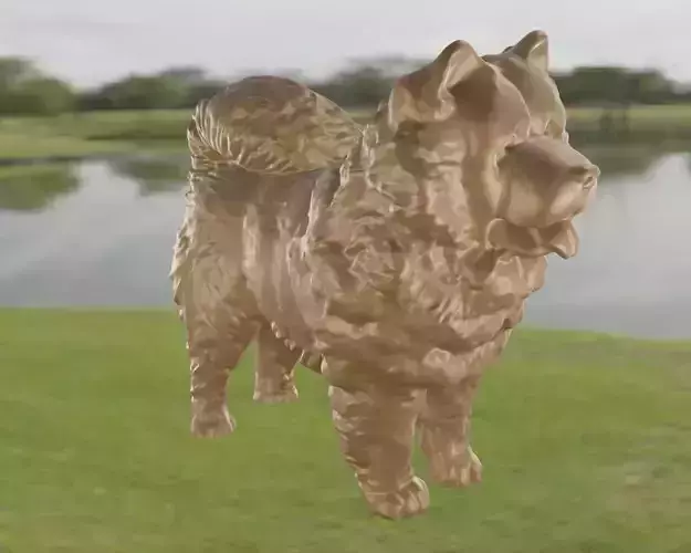 Chow Chow samoyed statue