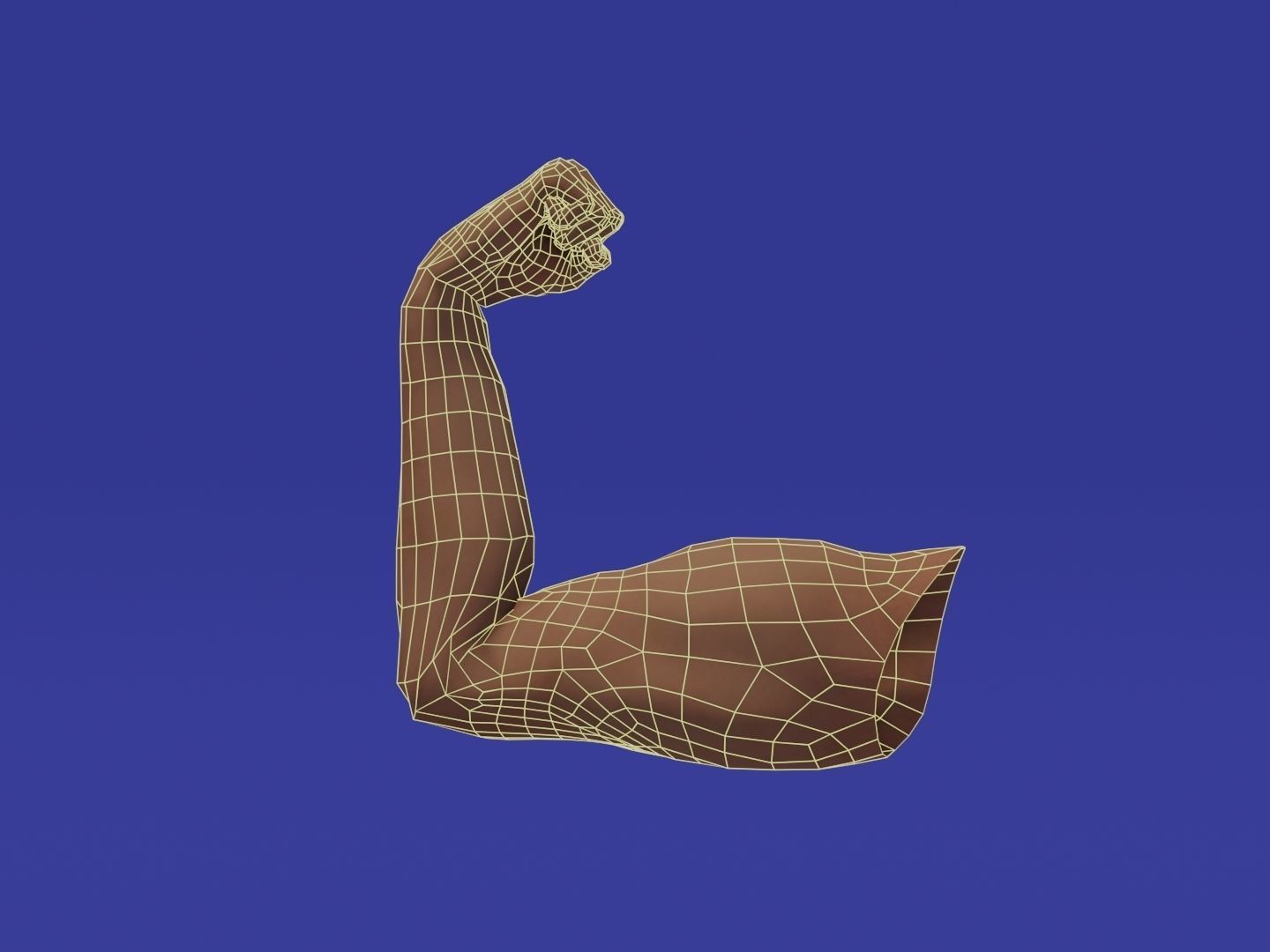 Rigged Low Poly Arm with Corrective Shape Keys Low-poly 3D model_14