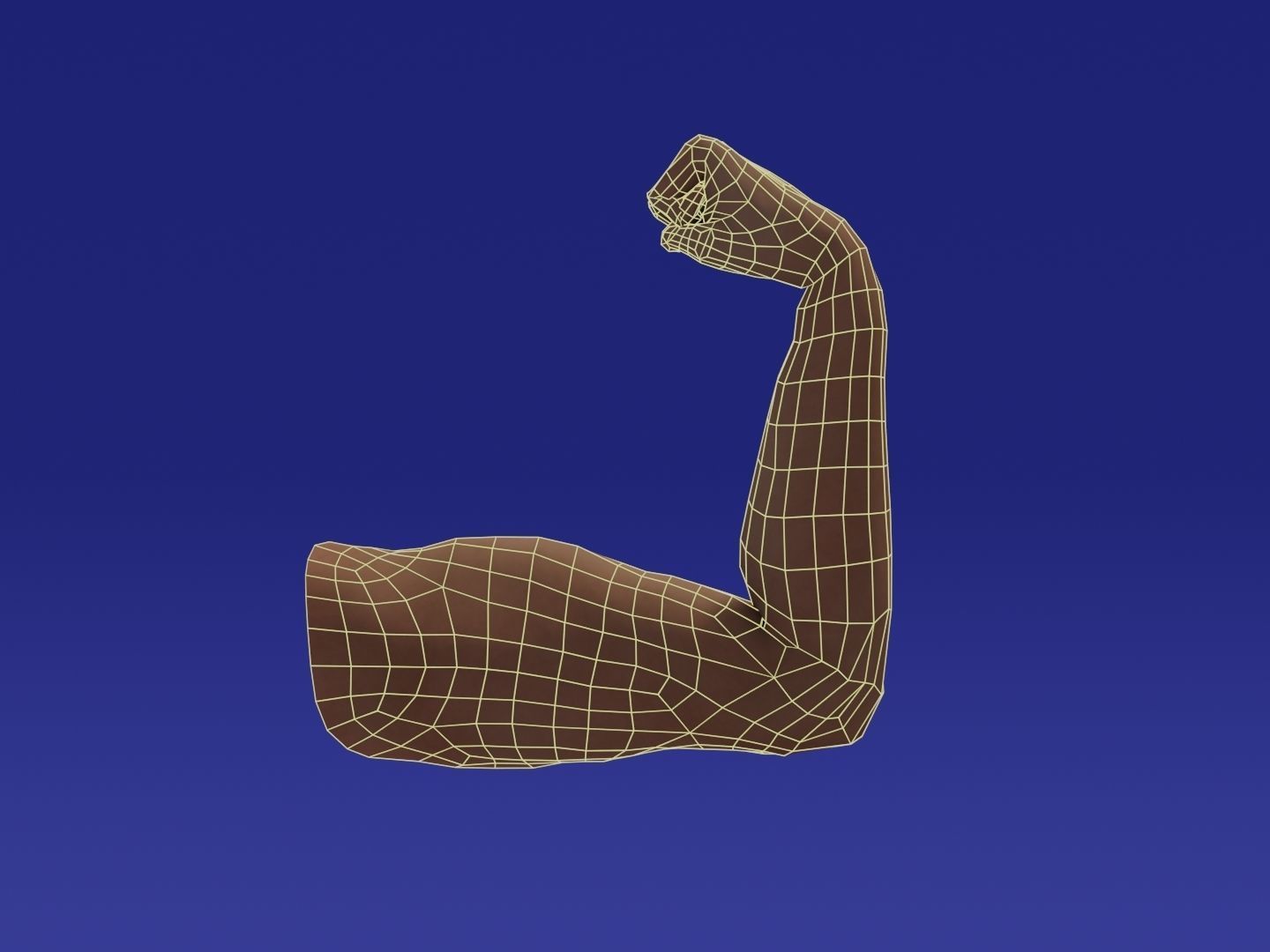 Rigged Low Poly Arm with Corrective Shape Keys Low-poly 3D model_16