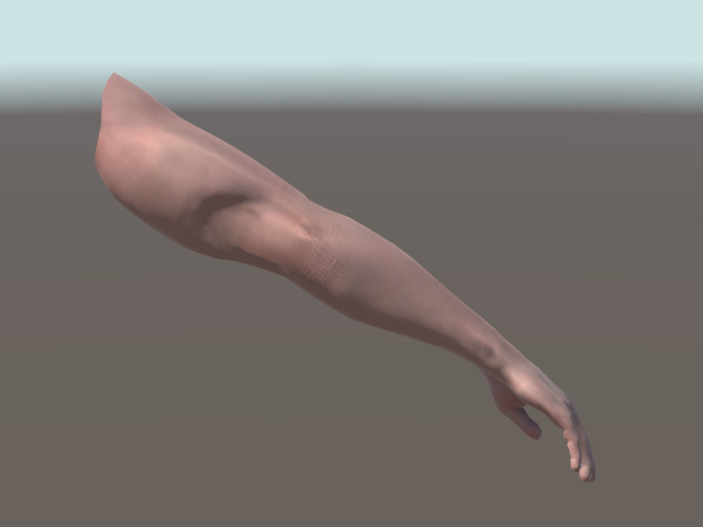 Rigged Low Poly Arm with Corrective Shape Keys Low-poly 3D model_5