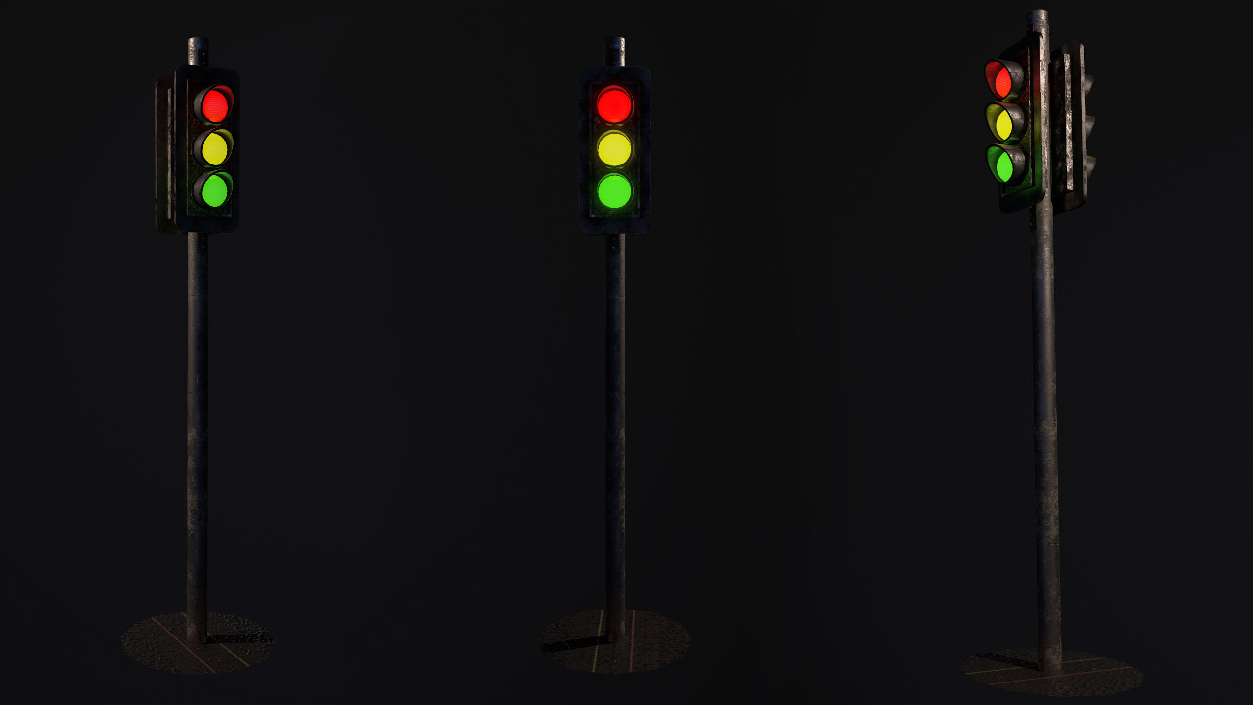 3D Traffic Signal Low-poly 3D model_2