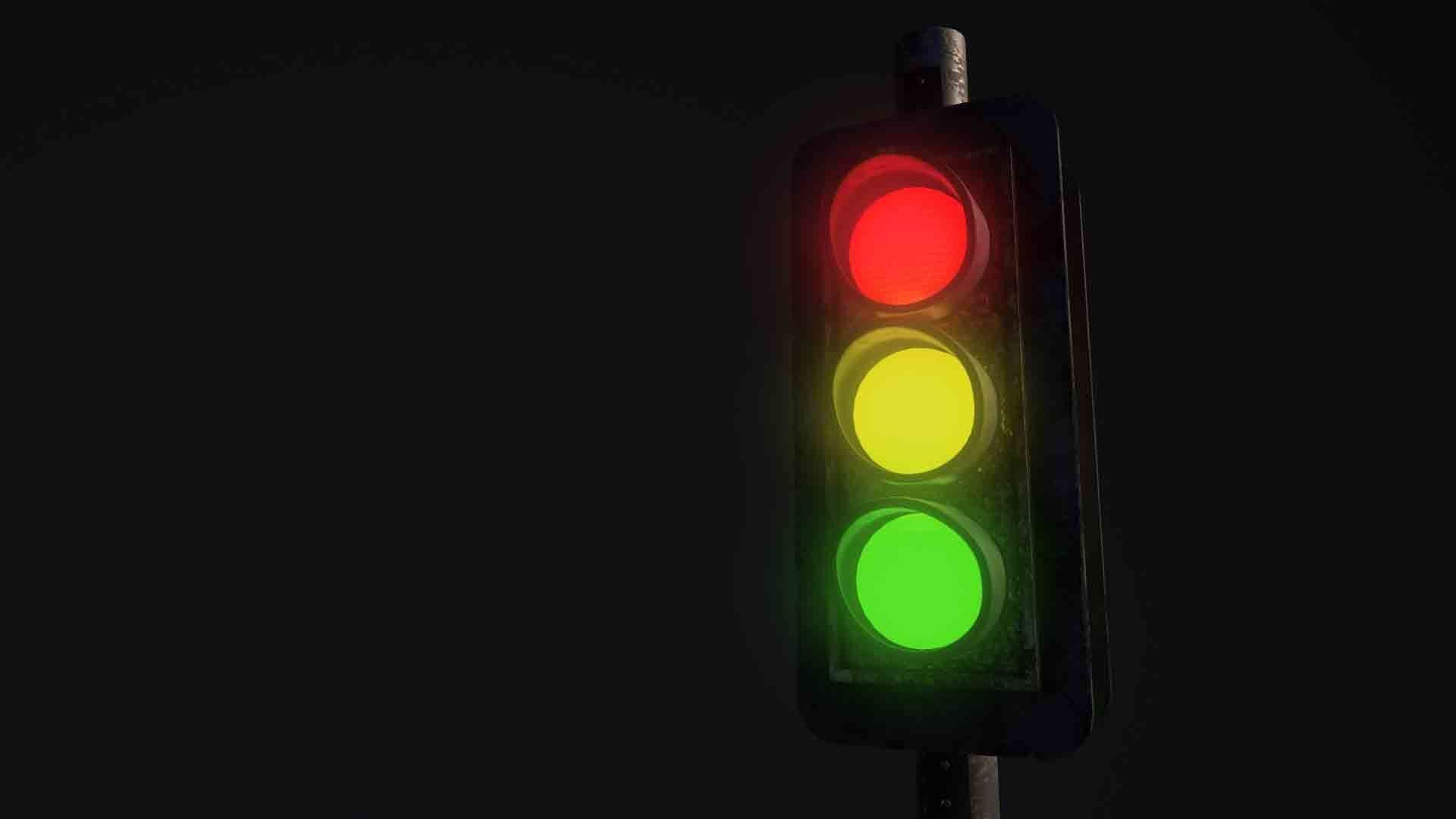 3D Traffic Signal Low-poly 3D model_4