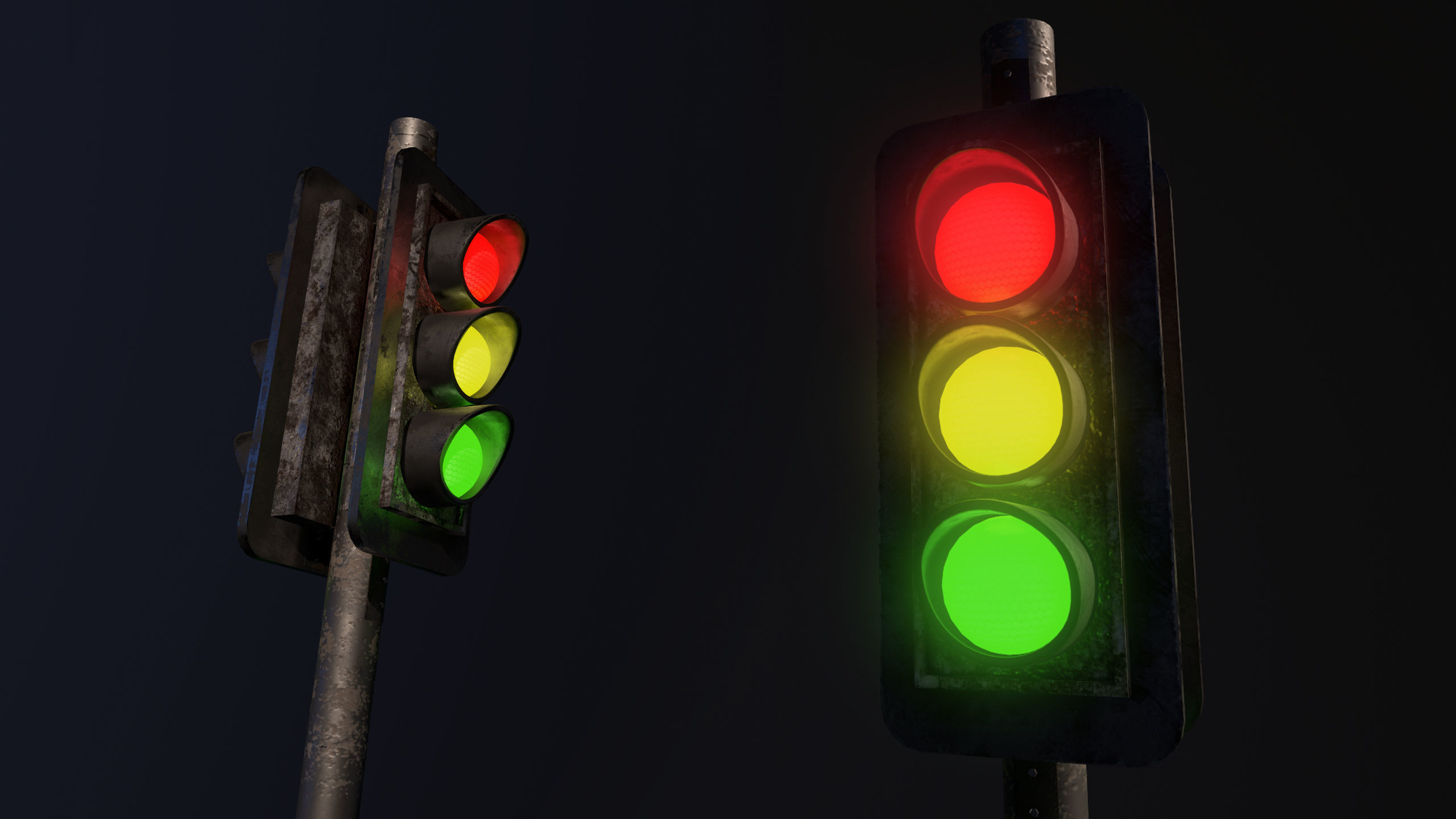 3D Traffic Signal Low-poly 3D model_5