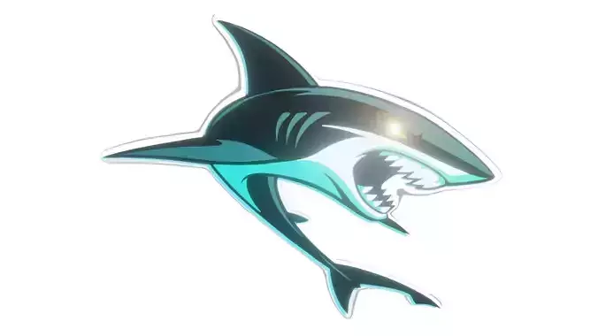San Jose Sharks logo White border 3D model