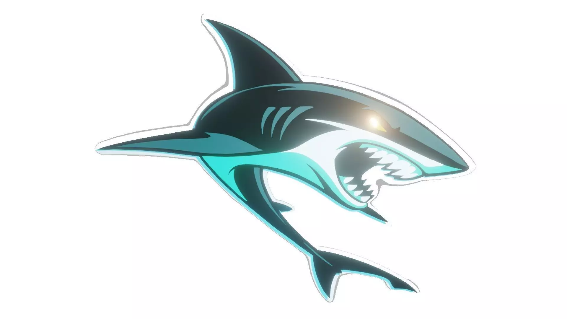 San Jose Sharks logo White border 3D model_0