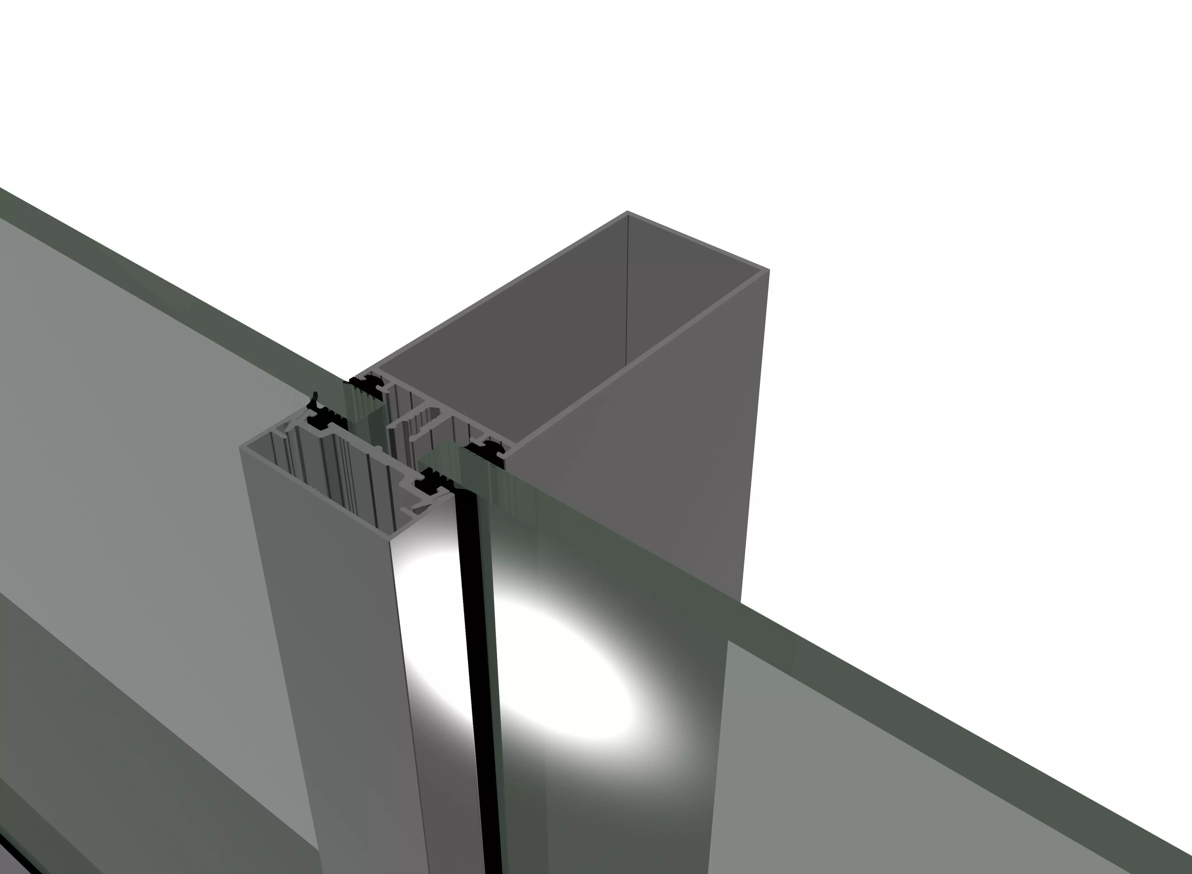 architectural curtain wall 3D model_0