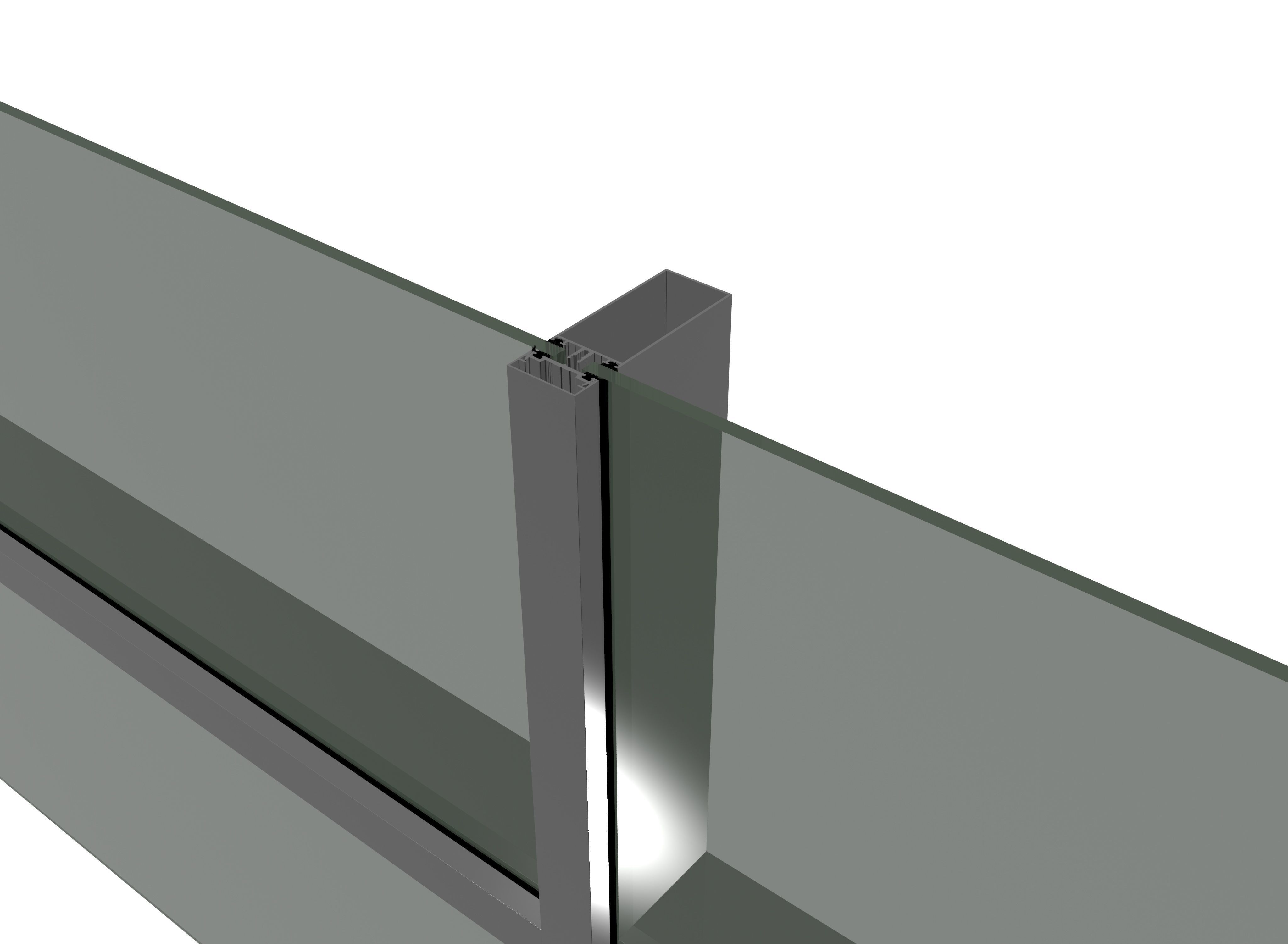 architectural curtain wall 3D model_3