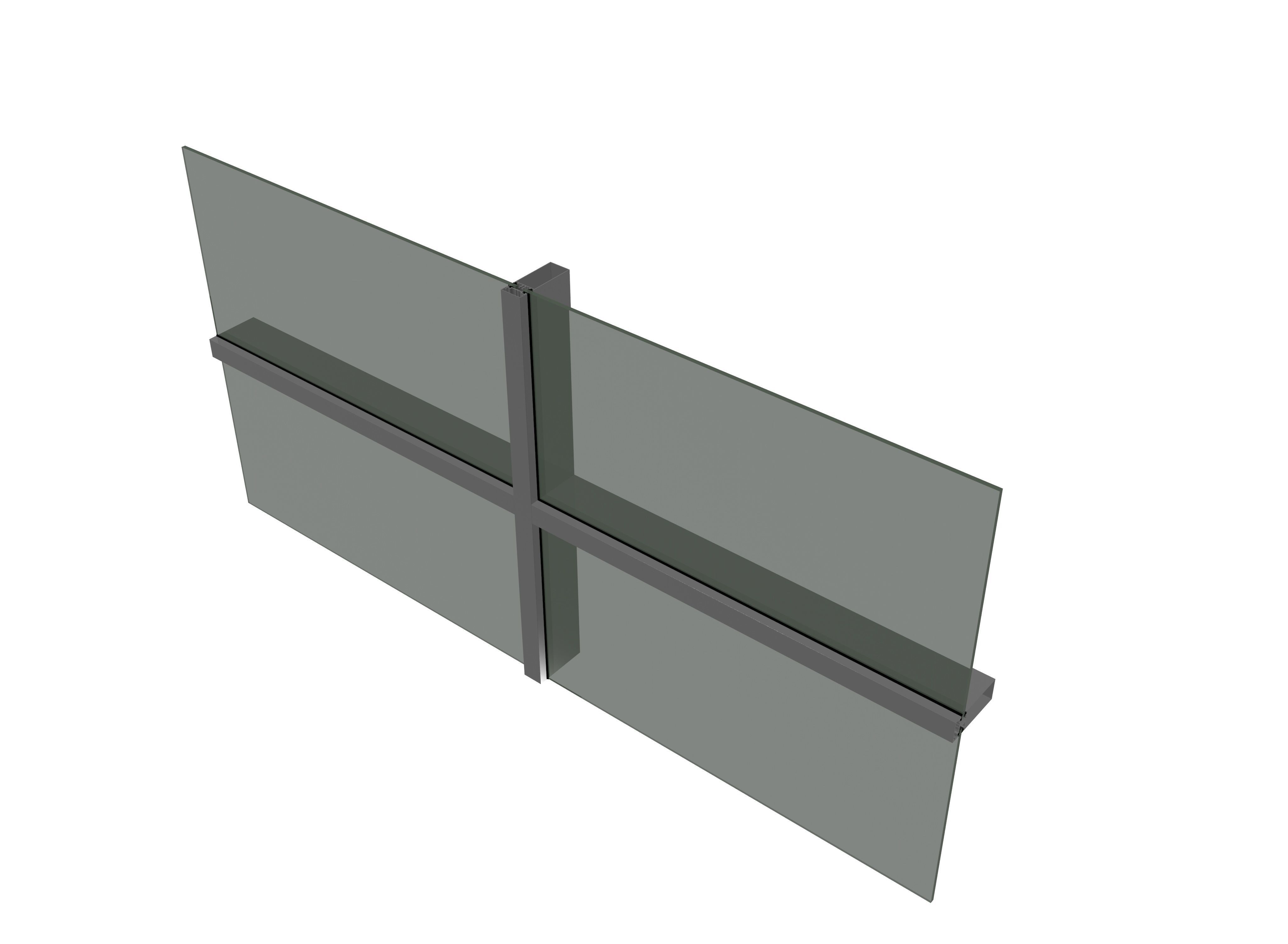 architectural curtain wall 3D model_2