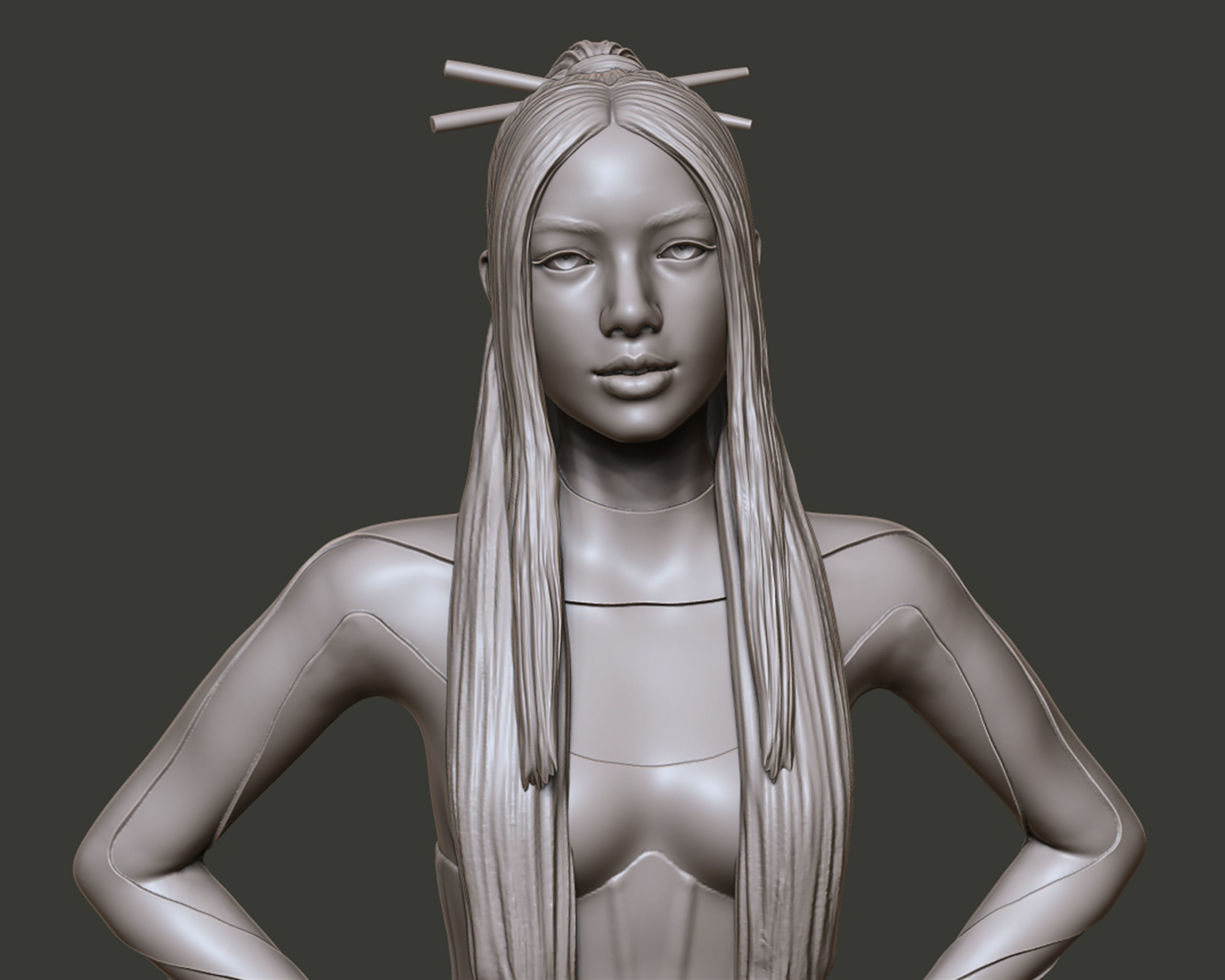 Lalisa Manobal Portrait Sculpture 3D print model_5