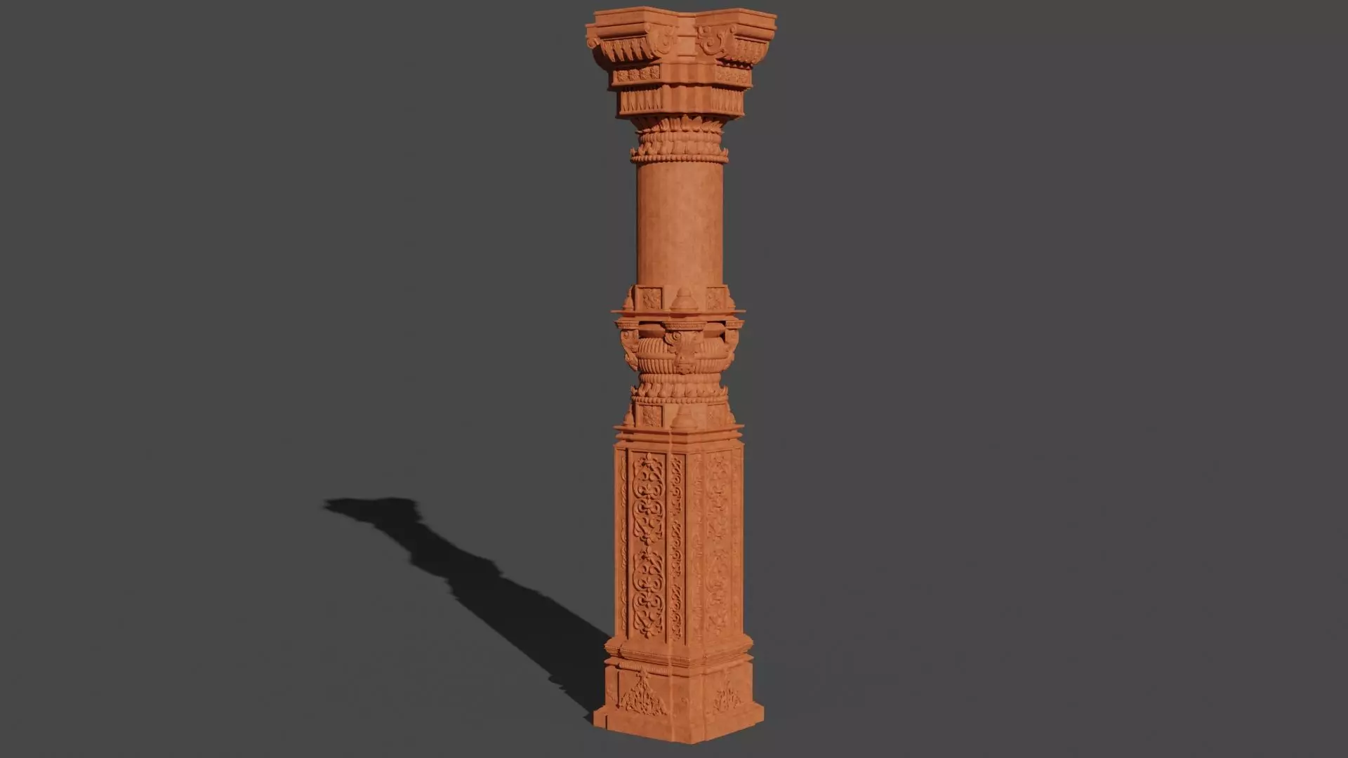 Indian Temple Pillar 2 Free 3D model_0